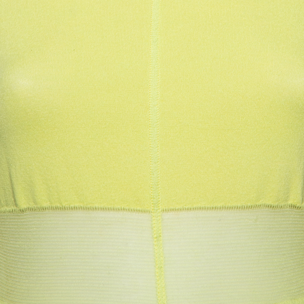 Louis Vuitton Yellow Cotton Knit Round Neck T-Shirt M