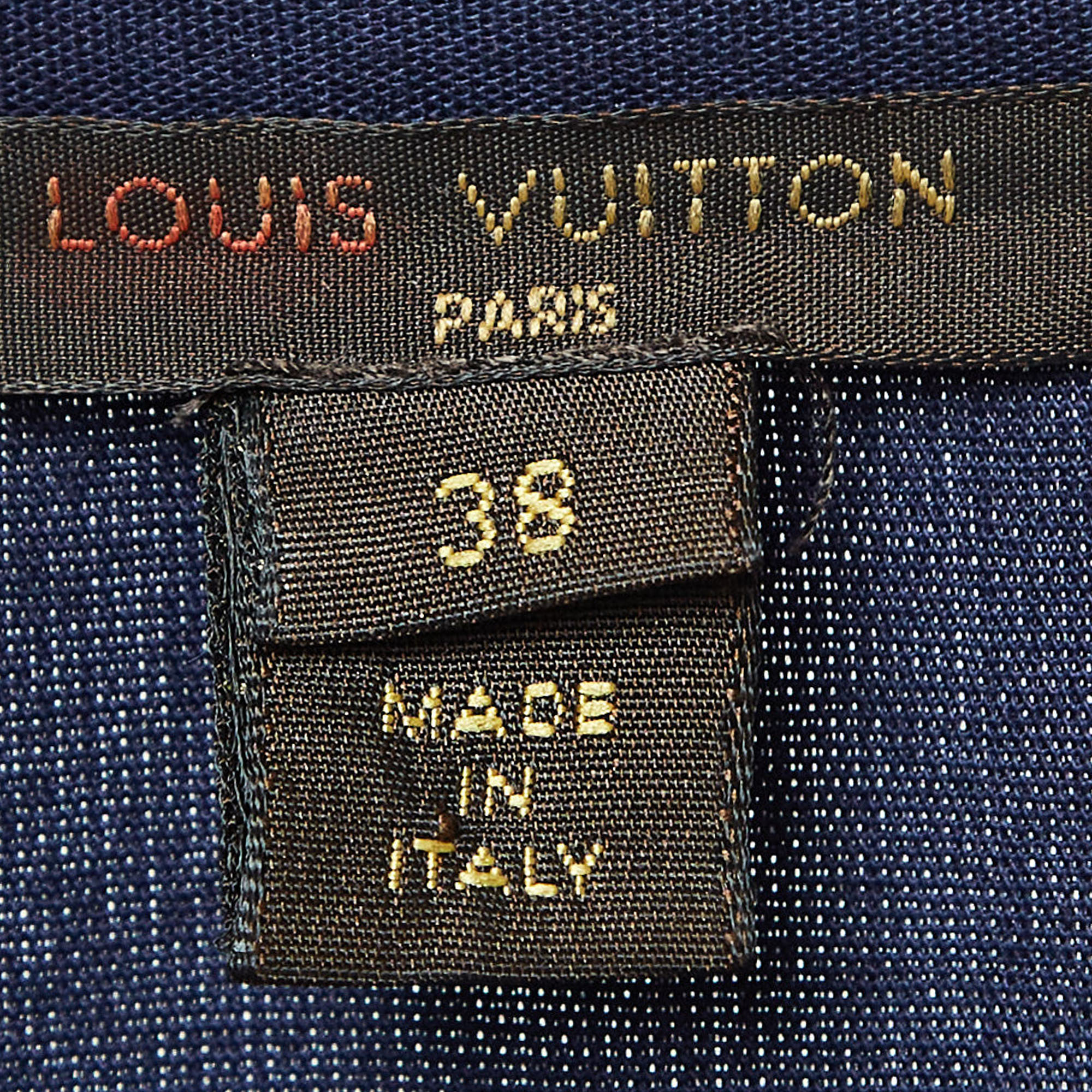 Louis Vuitton Navy Blue Cotton Mini Shirt Dress M