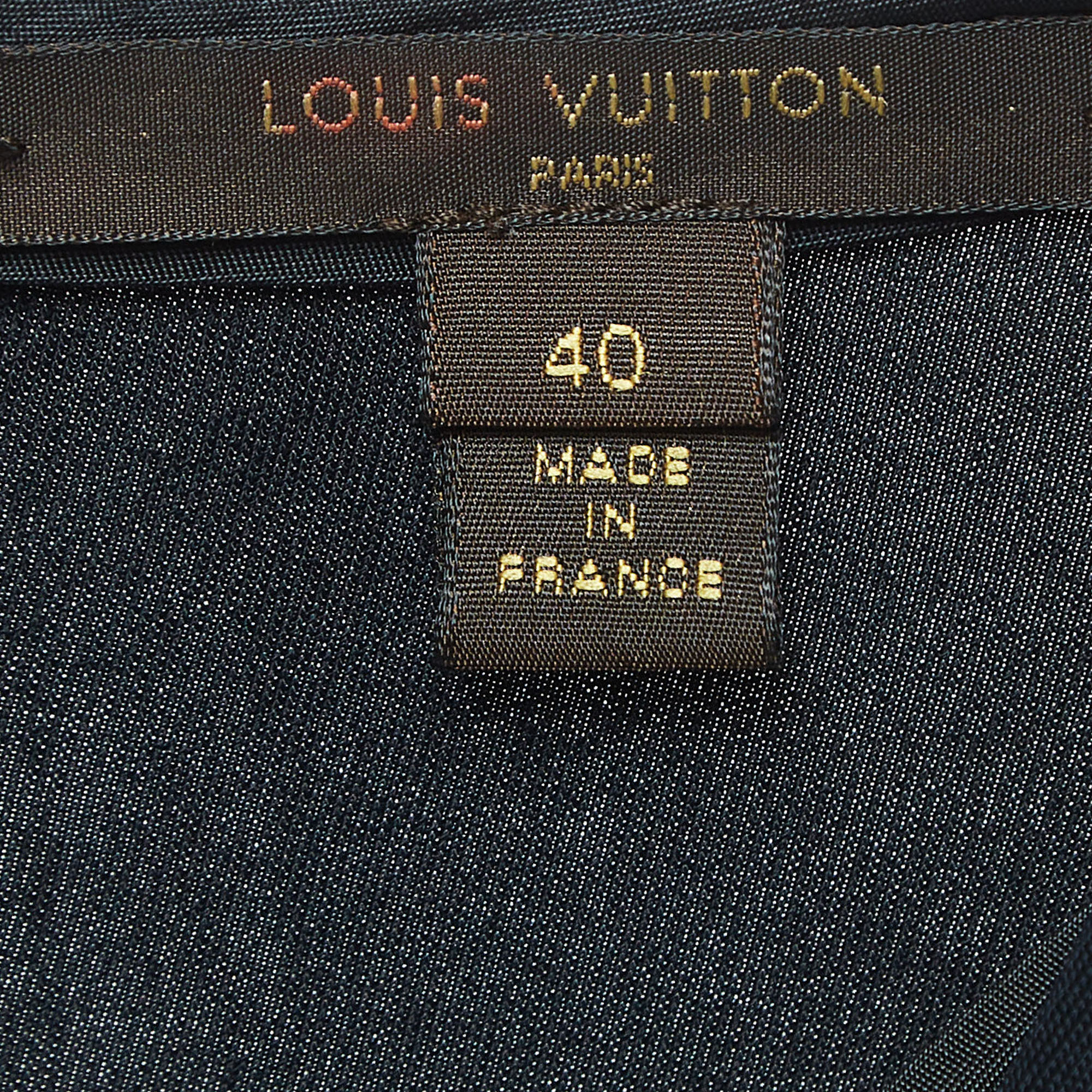 Louis Vuitton Black Jersey Draped Sleeveless Short Dress M