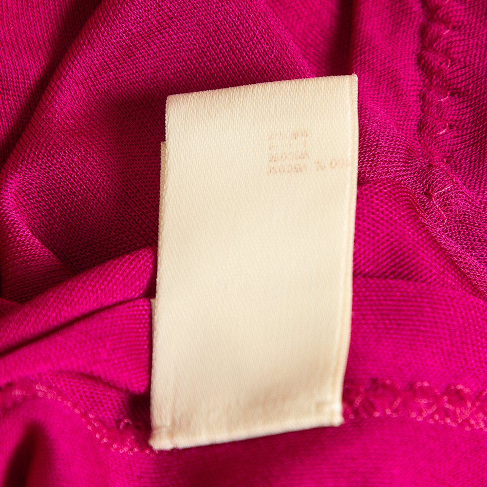 Louis Vuitton Pink Jersey Elasticated Hem Top L