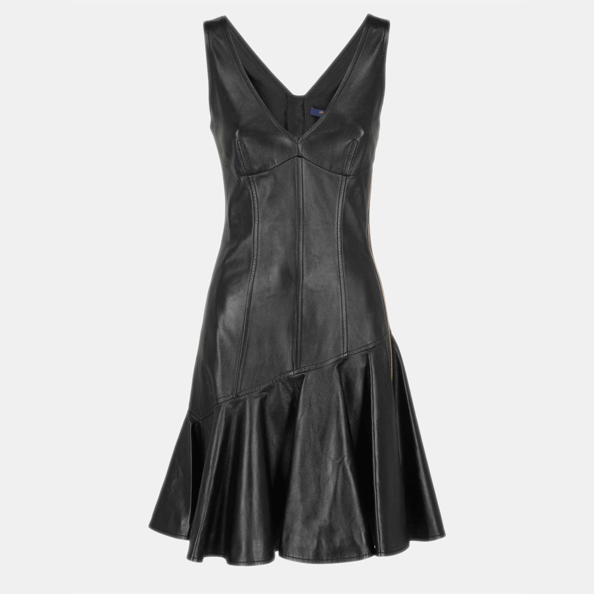Louis Vuitton  Women's Leather Dress - Black - S