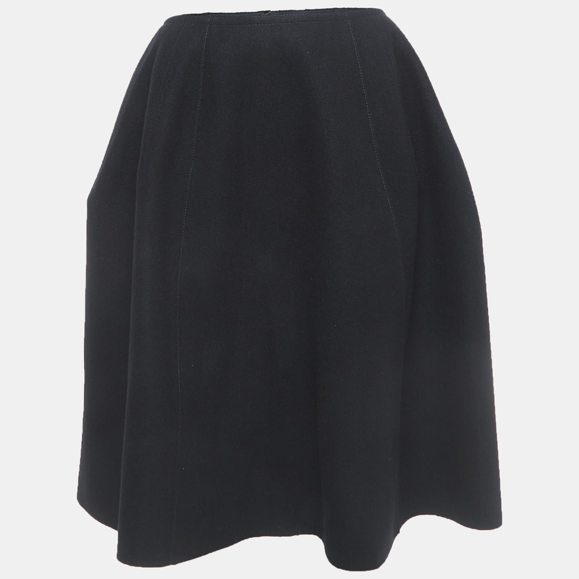 Louis Vuitton Vintage Black Wool Mid-Length Skirt S
