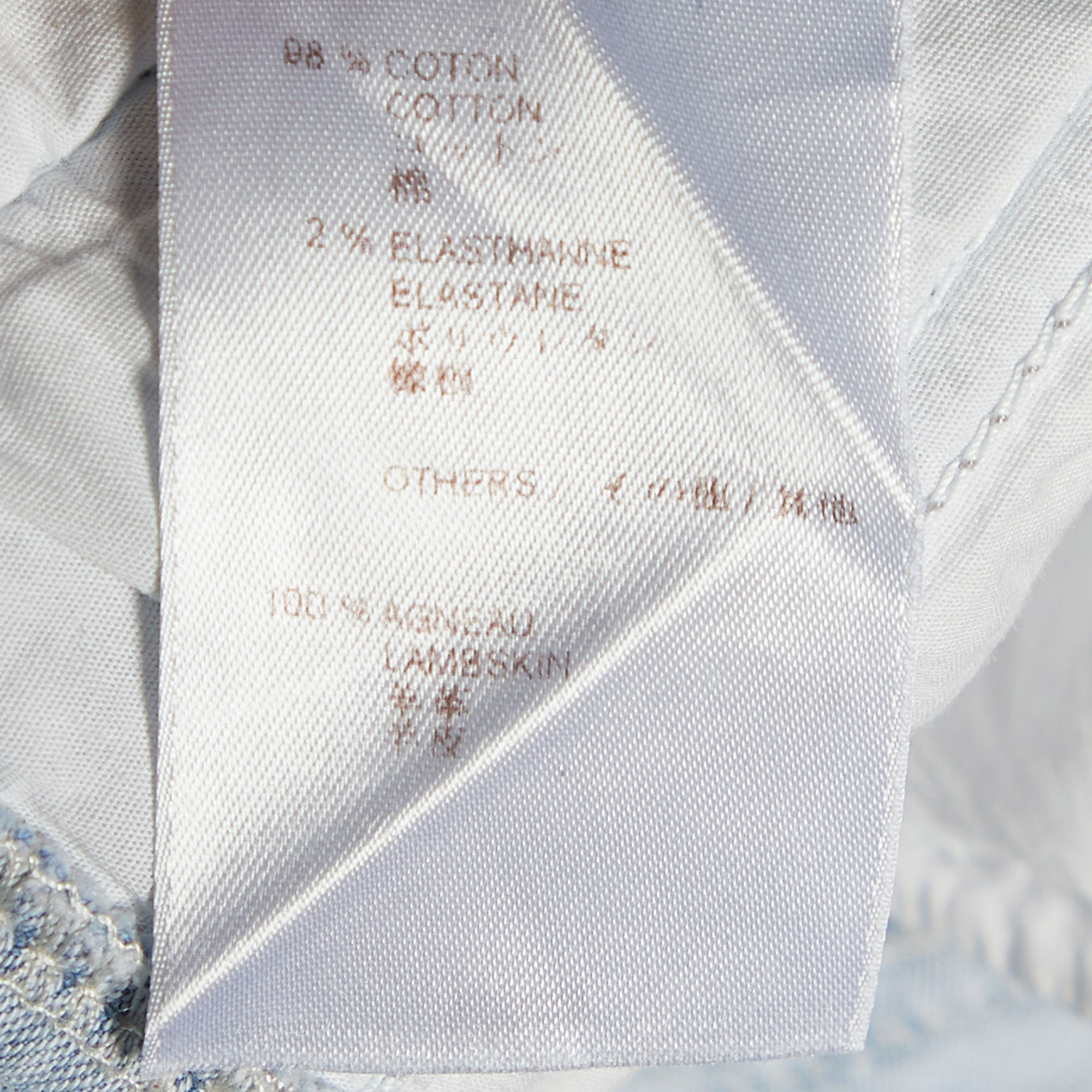 Louis Vuitton Light Blue Denim Logo Stitch Detail Slim Fit Jeans L Waist 32