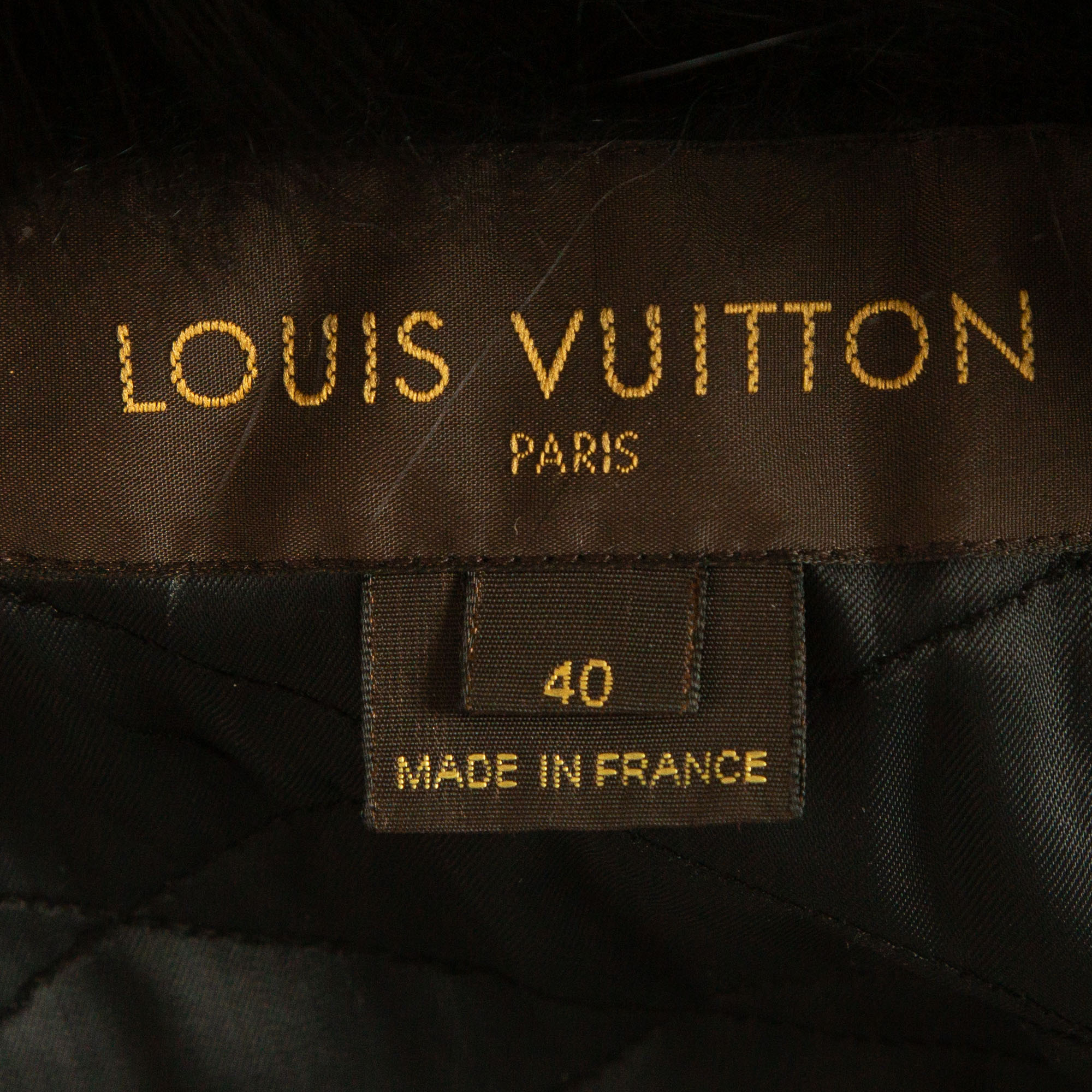Louis Vuitton Black Cashmere/Fur Trimmed Oversized Parka Jacket M
