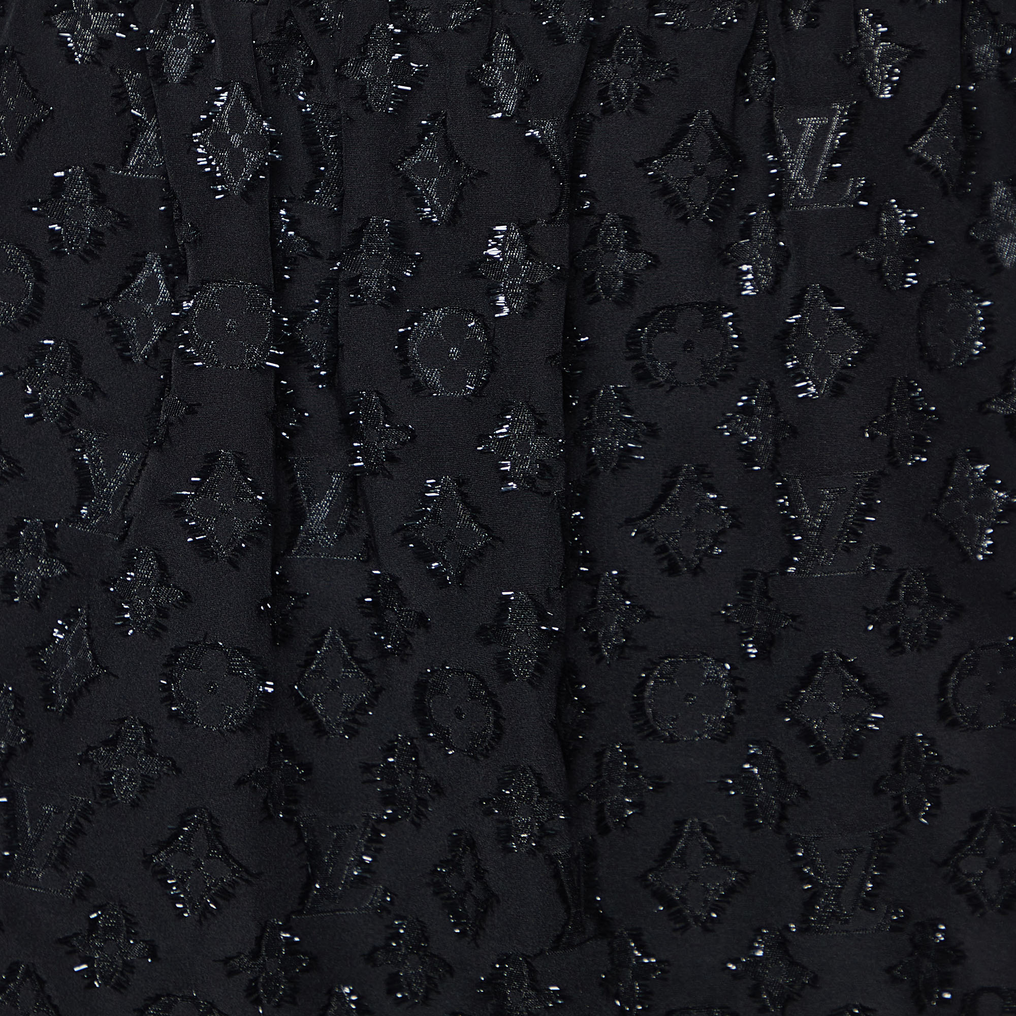 Louis Vuitton Black Monogram Fil Coupé Wrap Skirt M