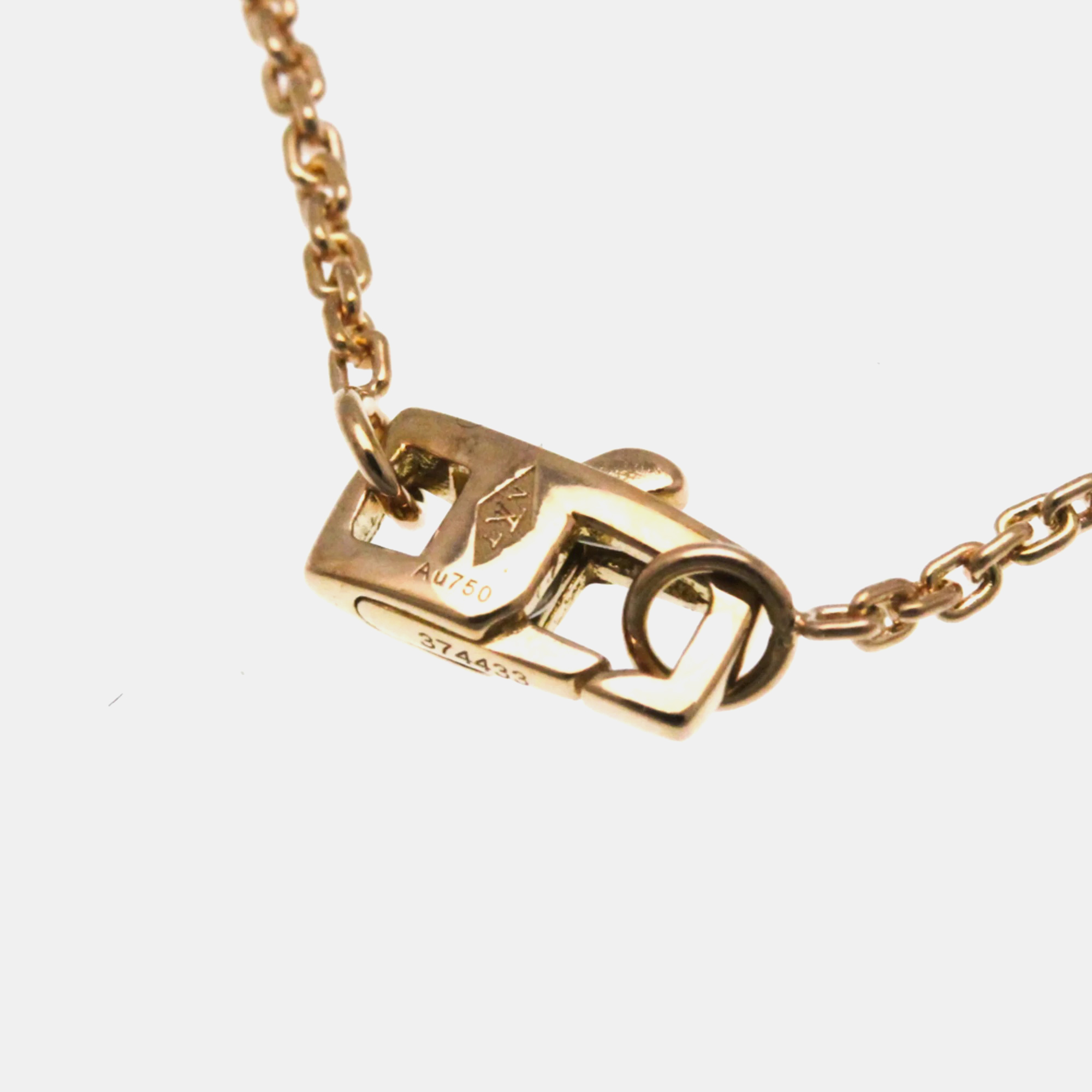 Louis Vuitton 18K Pink Gold Diamond Pendentif Monogram Idylle Pendant Necklace