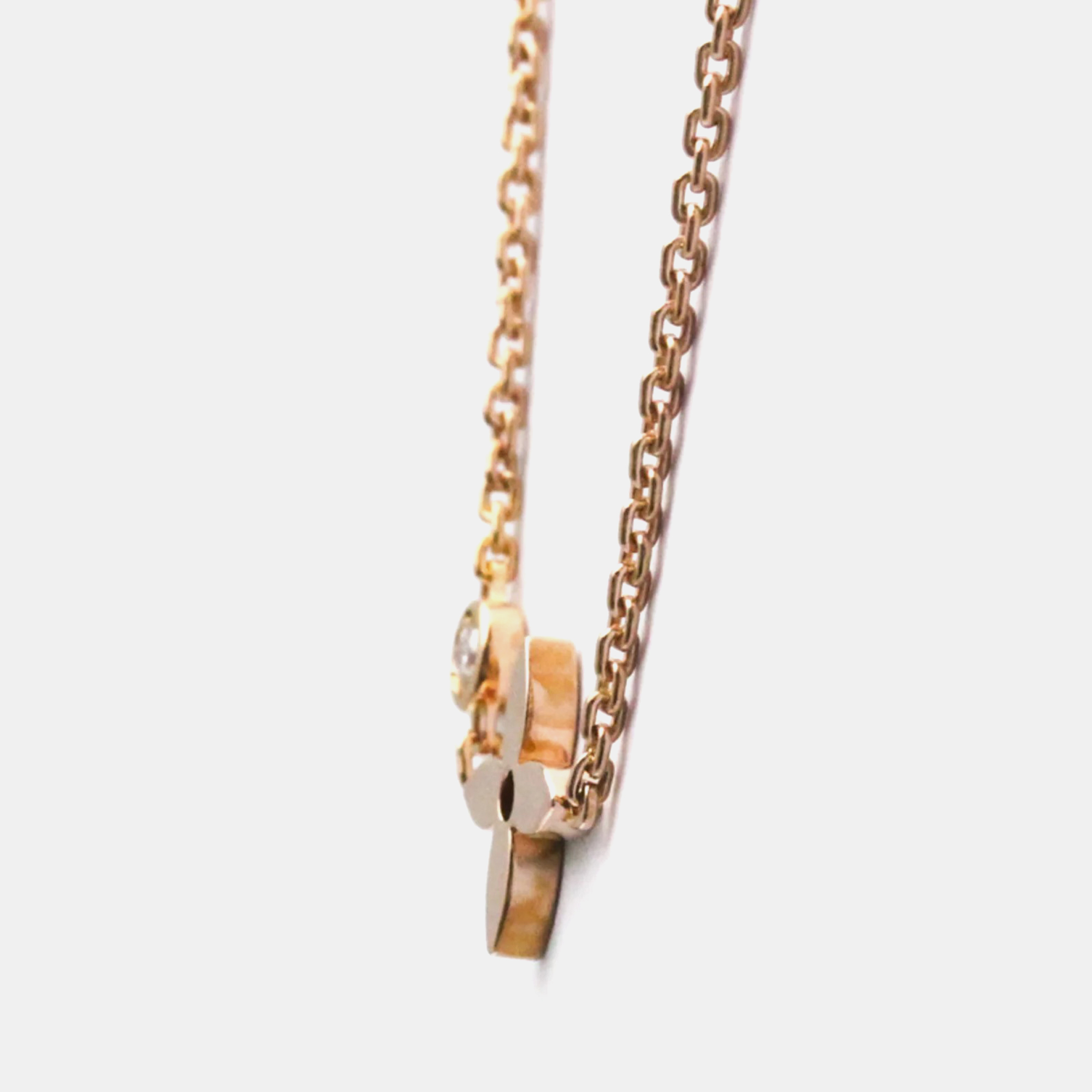 Louis Vuitton 18K Pink Gold Diamond Pendentif Monogram Idylle Pendant Necklace