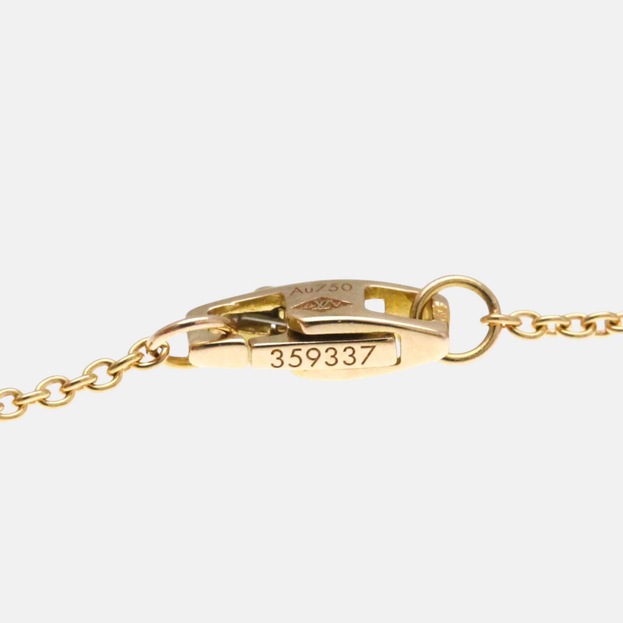 Louis Vuitton 18k Pink Gold Empreinte No Stone Necklace