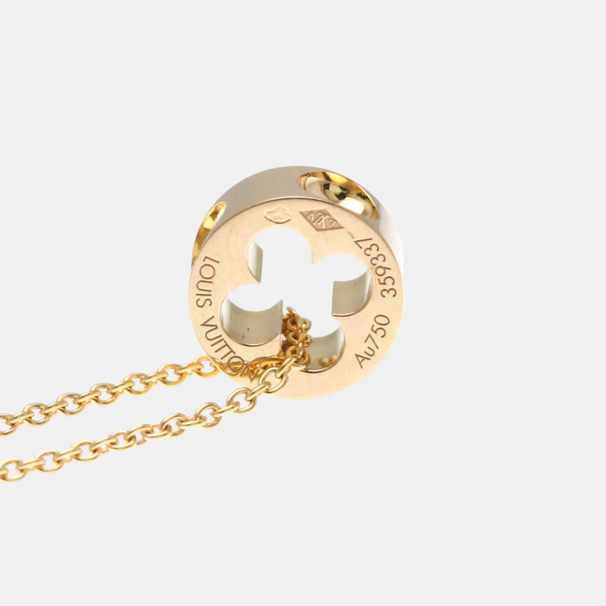 Louis Vuitton 18k Pink Gold Empreinte No Stone Necklace