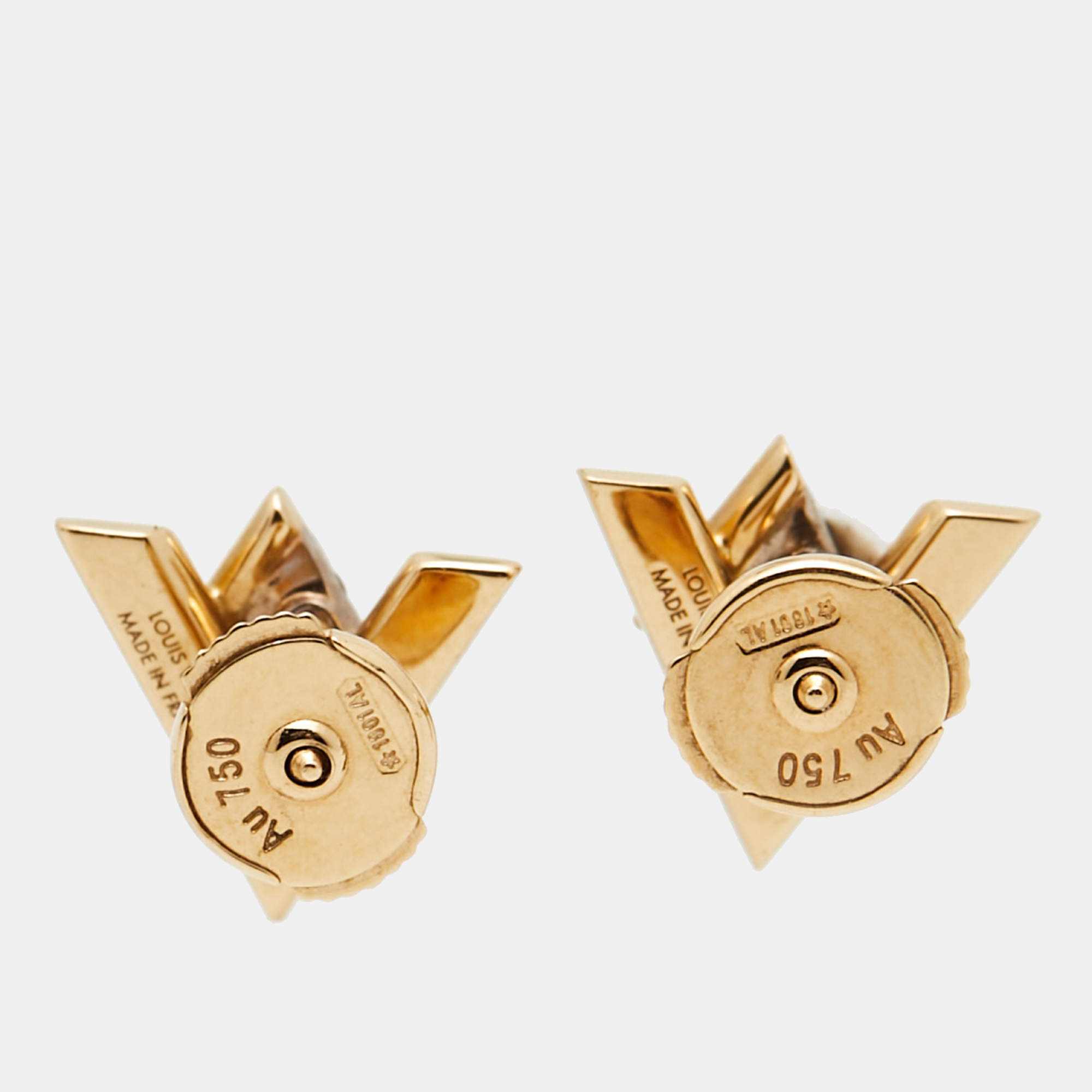 Louis Vuitton LV Volt Diamond 18k Yellow Gold Earrings