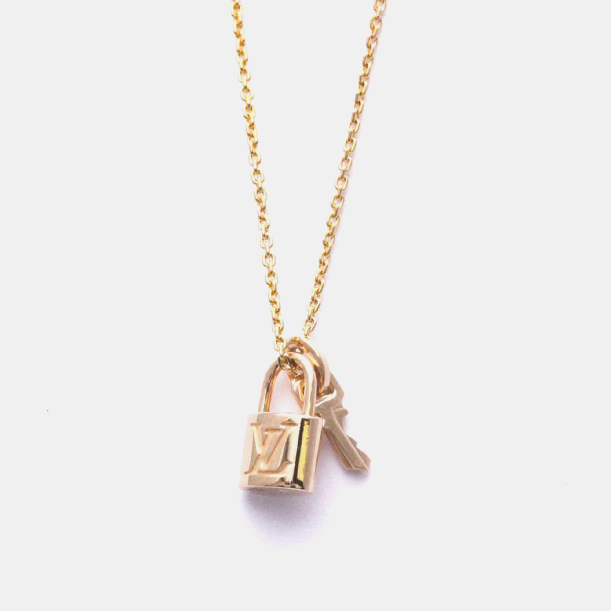 Louis vuitton 18k pink gold  lock it pendant necklace