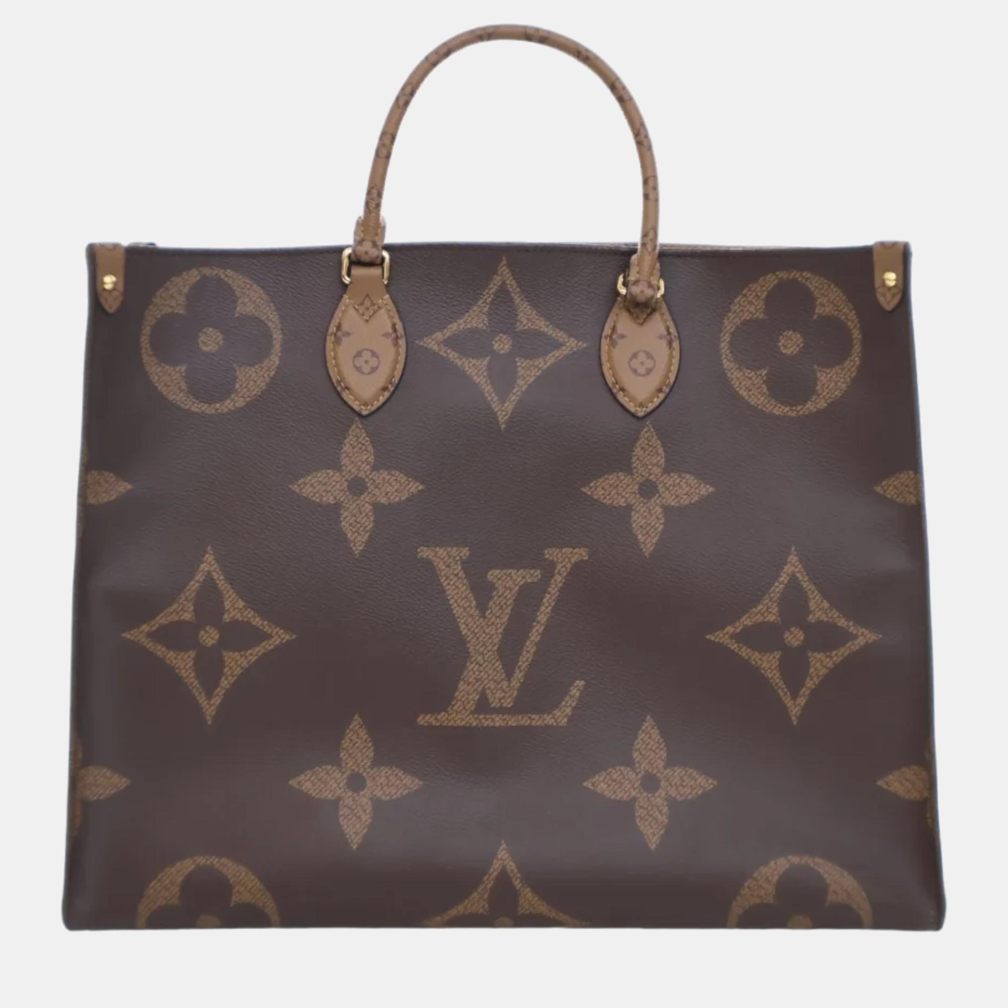 Louis vuitton brown canvas gm onthego tote bag