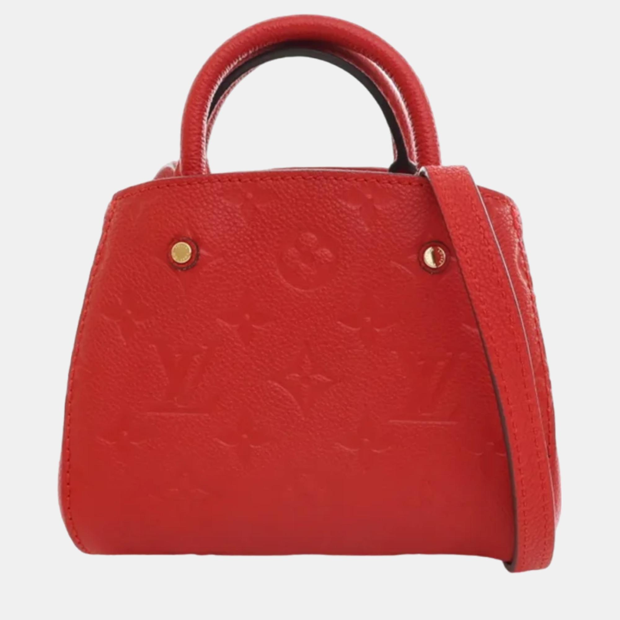 Louis vuitton red monogram empriente leather nano montaigne shoulder bag