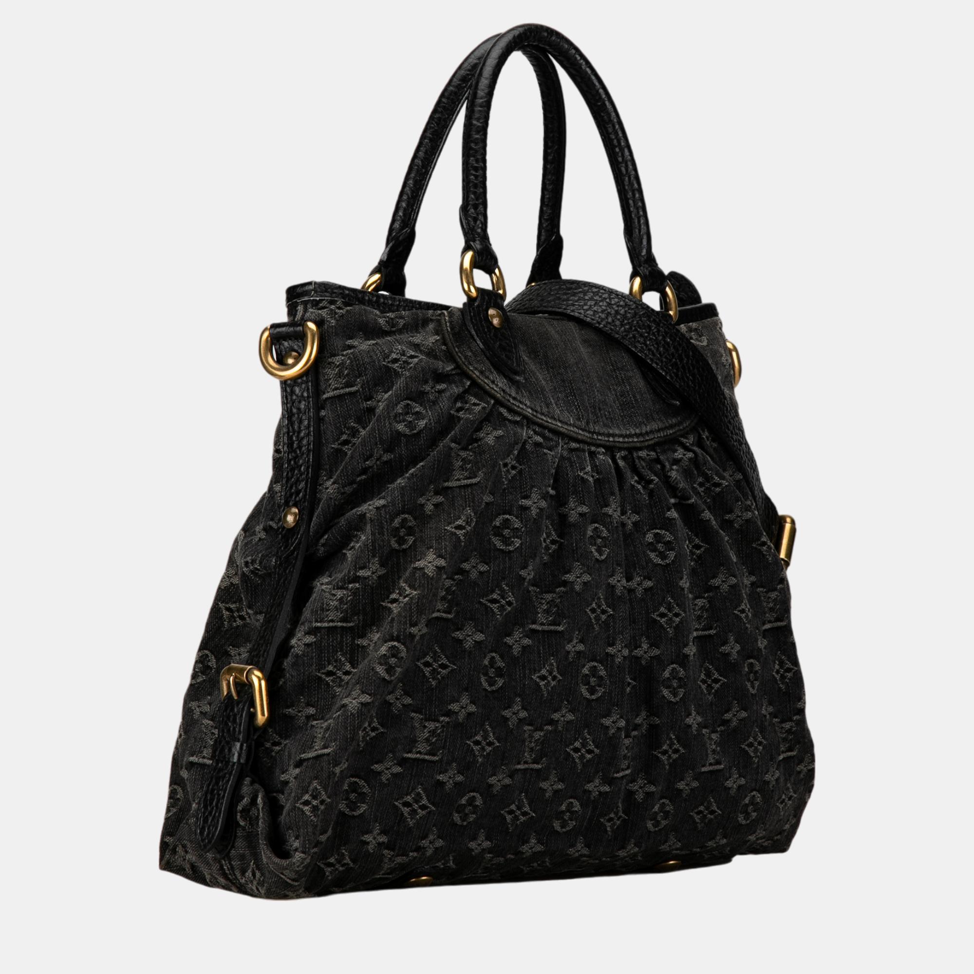 Gucci Black Monogram Denim Neo Cabby GM