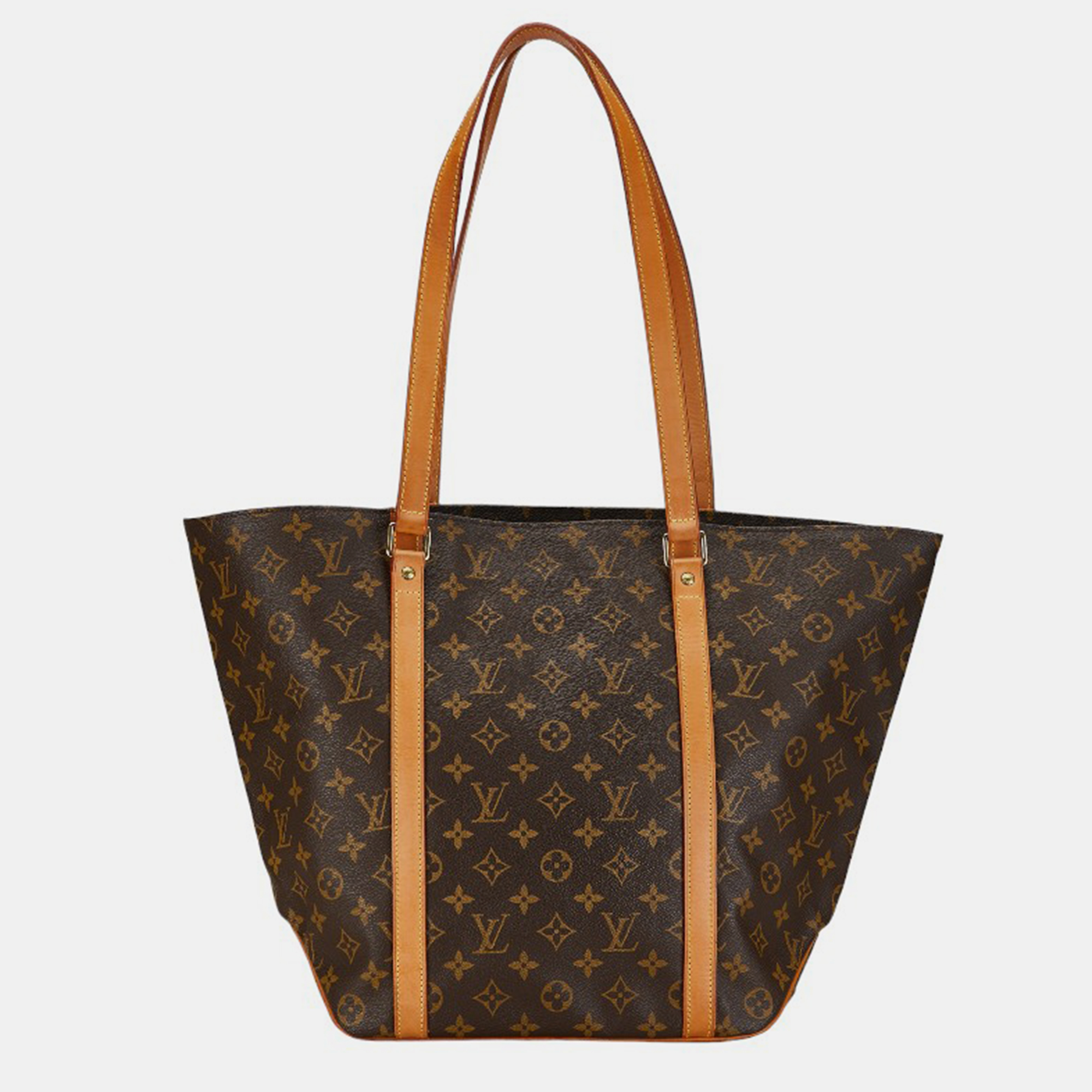 Louis vuitton brown monogram canvas sac shopping tote bag