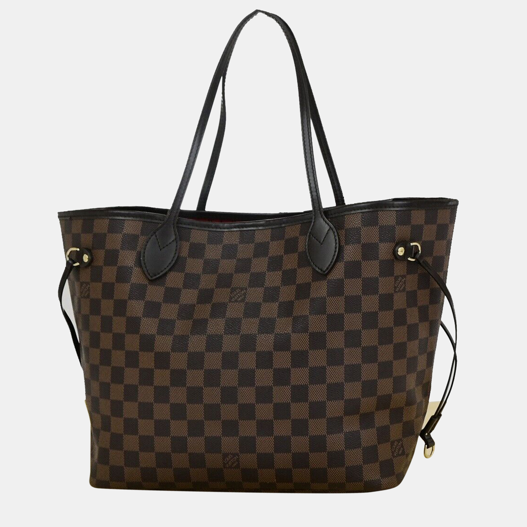 Louis vuitton brown canvas mm neverfull tote bag