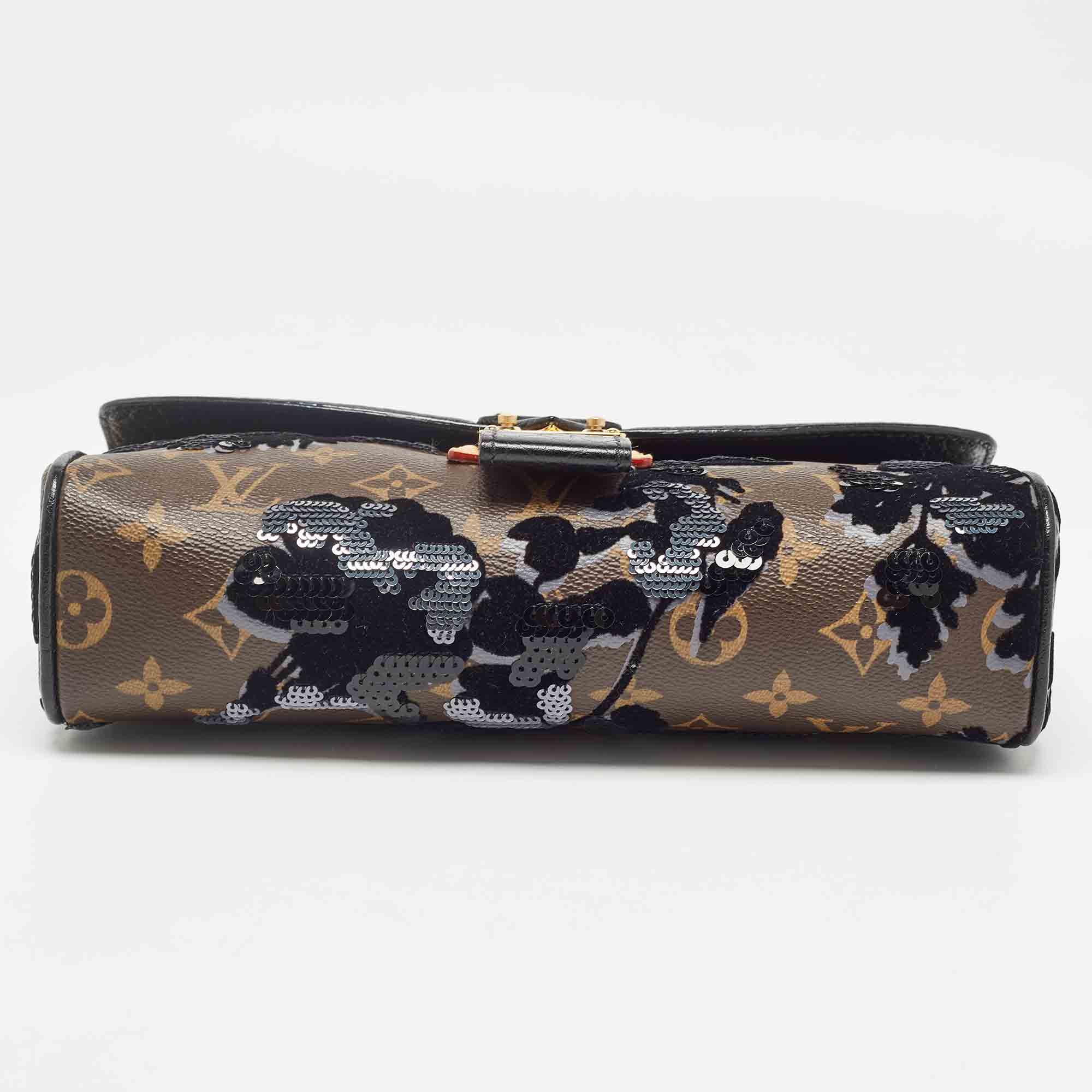 Louis Vuitton Black/Monogram Canvas And Leather Limited Edition Fleur De Jais Manege Clutch