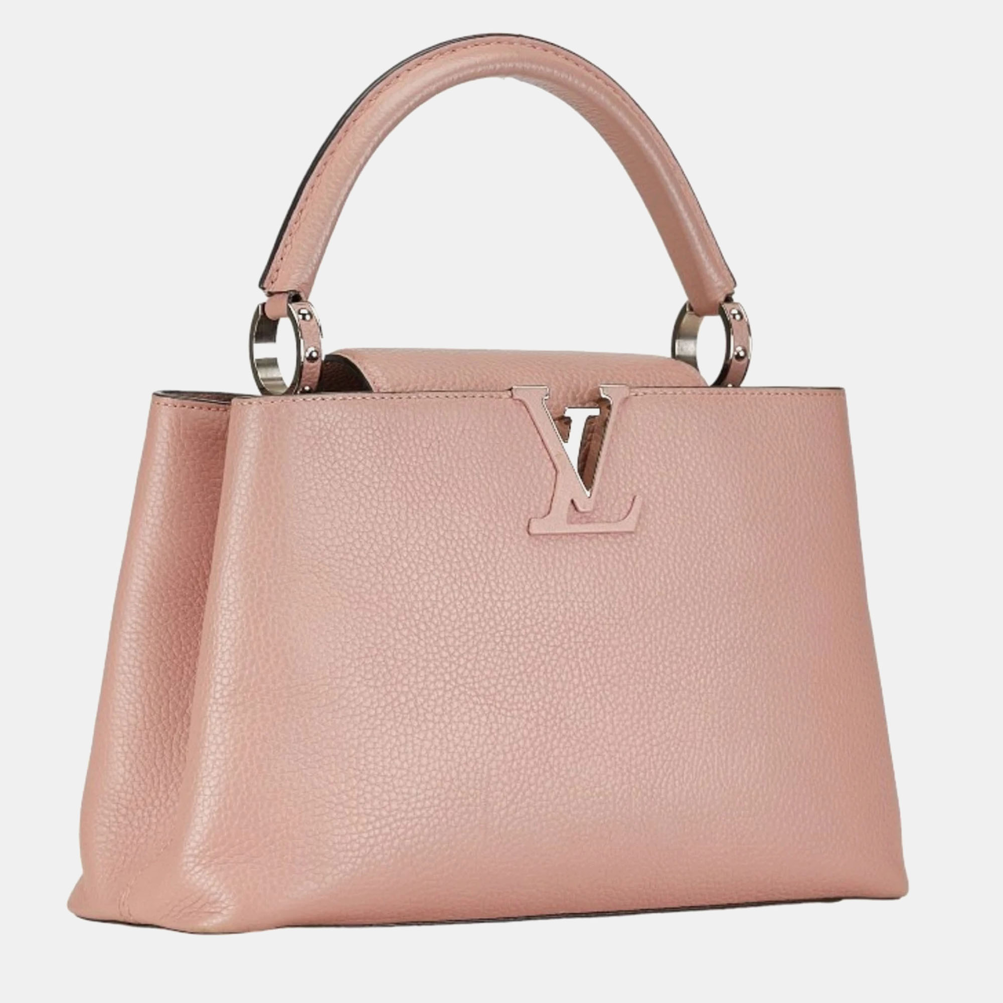 Louis Vuitton Magnolia Pink Taurillon Leather Capucines MM Top Handle Bag