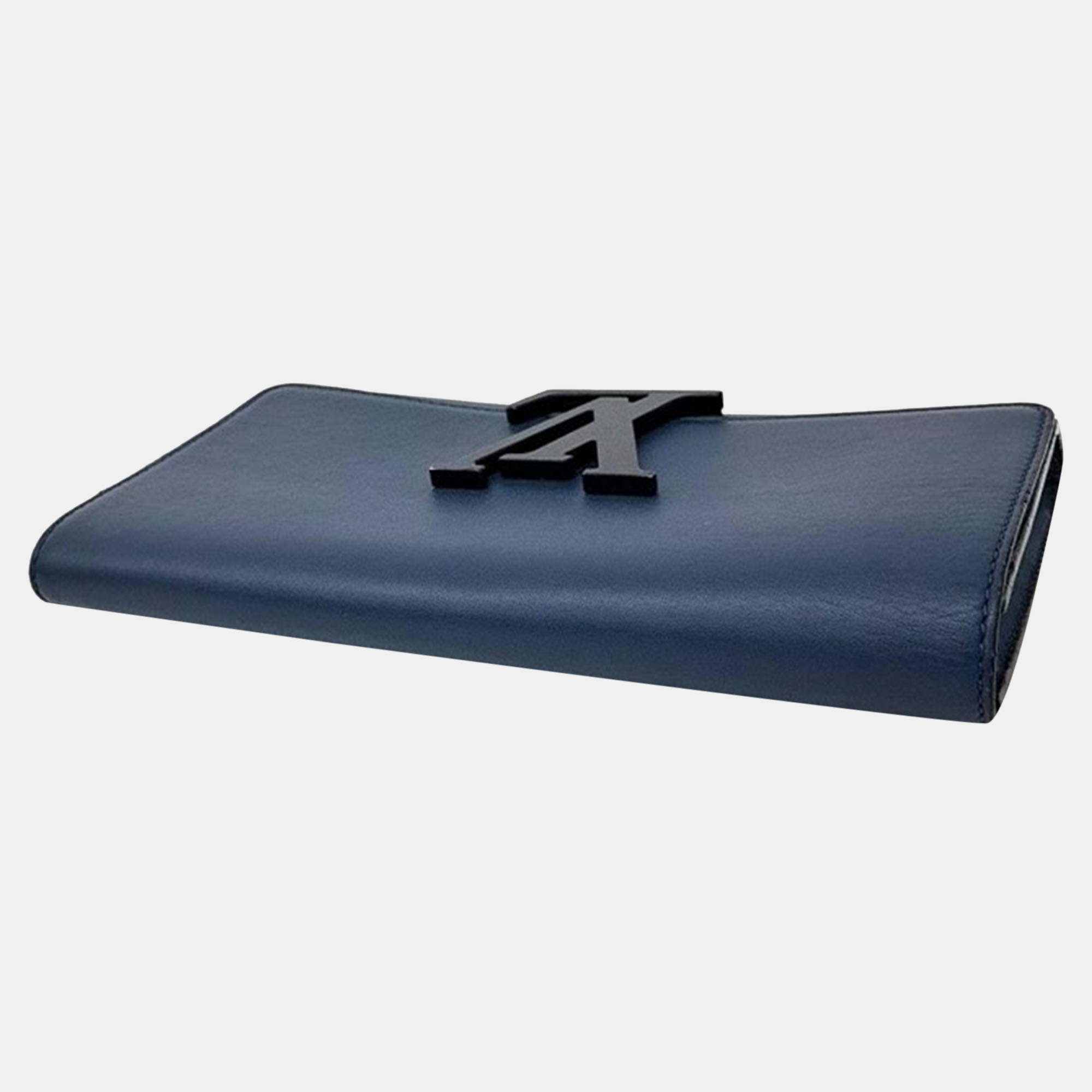 Louis Vuitton Blue Leather Capucines Clutch