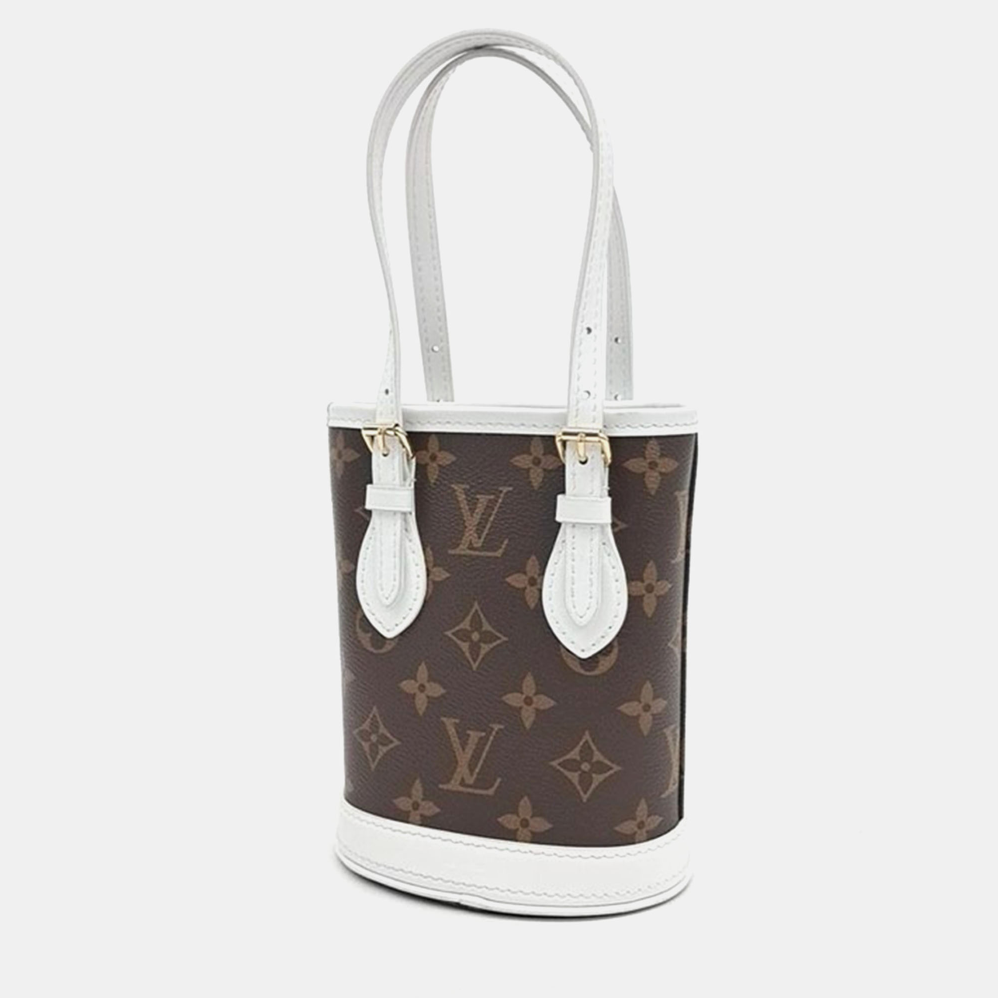 Louis Vuitton Brown/White Monogram Canvas Nano Bucket Bag