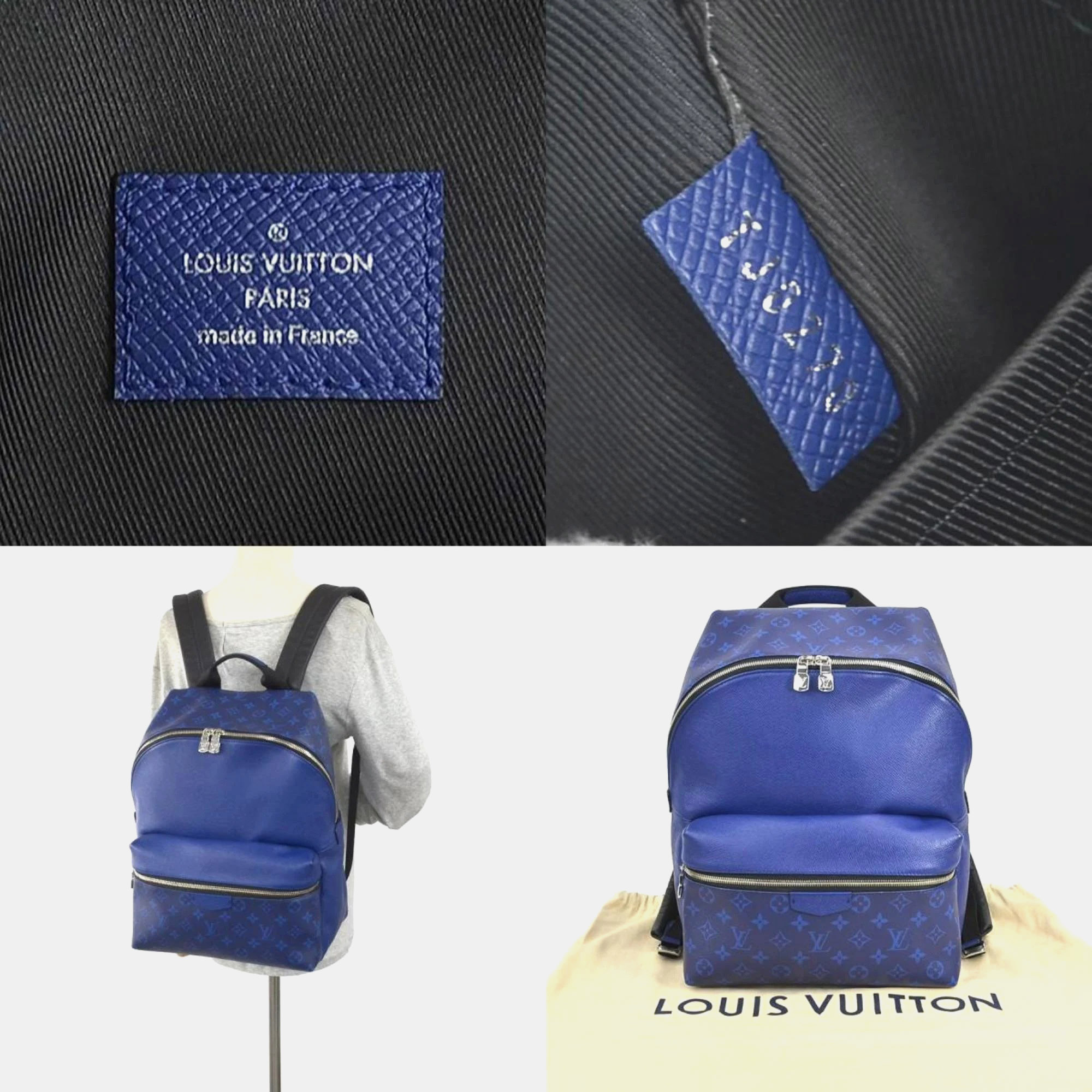 Louis Vuitton Blue Leather Taigarama Discovery Backpack