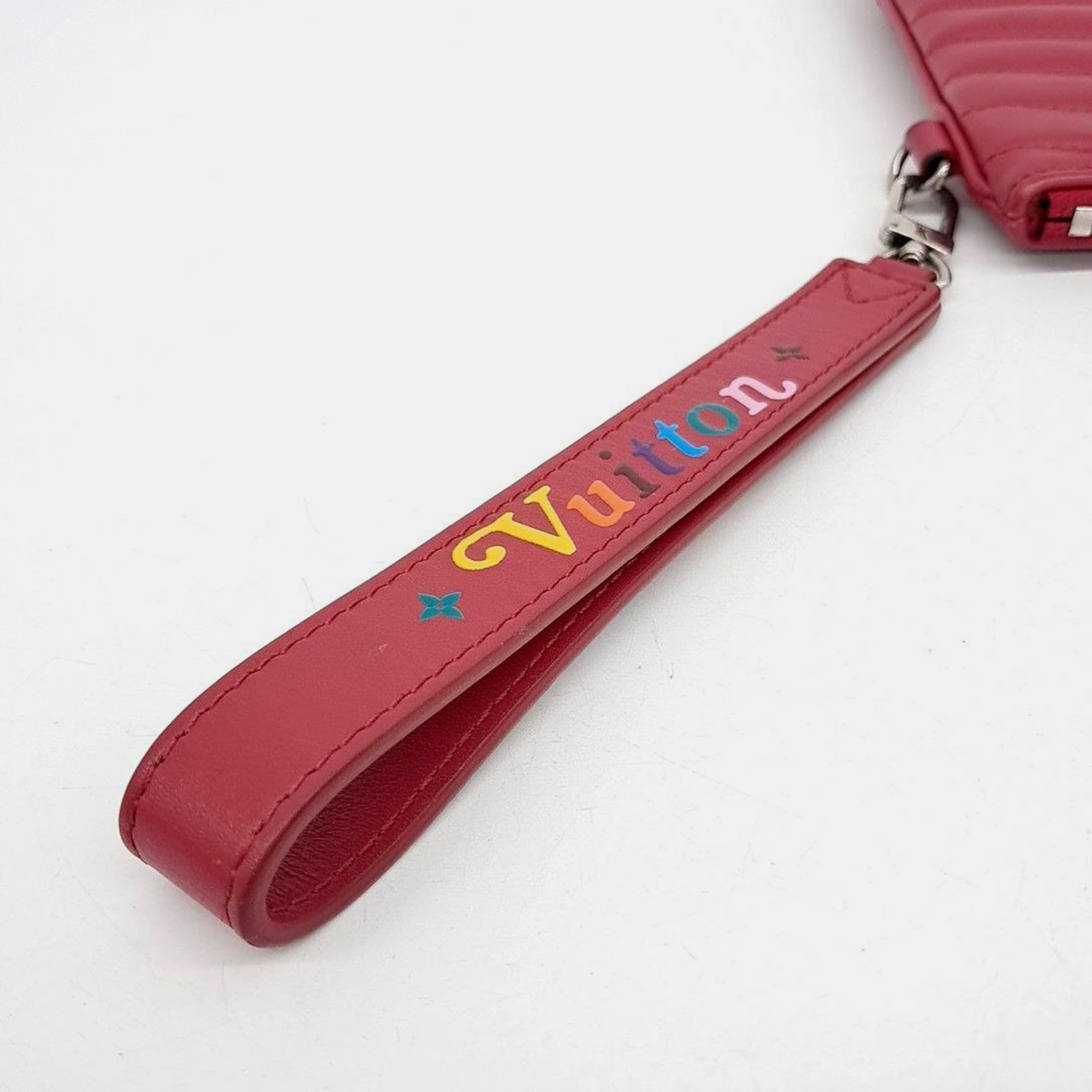 Louis Vuitton Red Leather New Wave Pouch