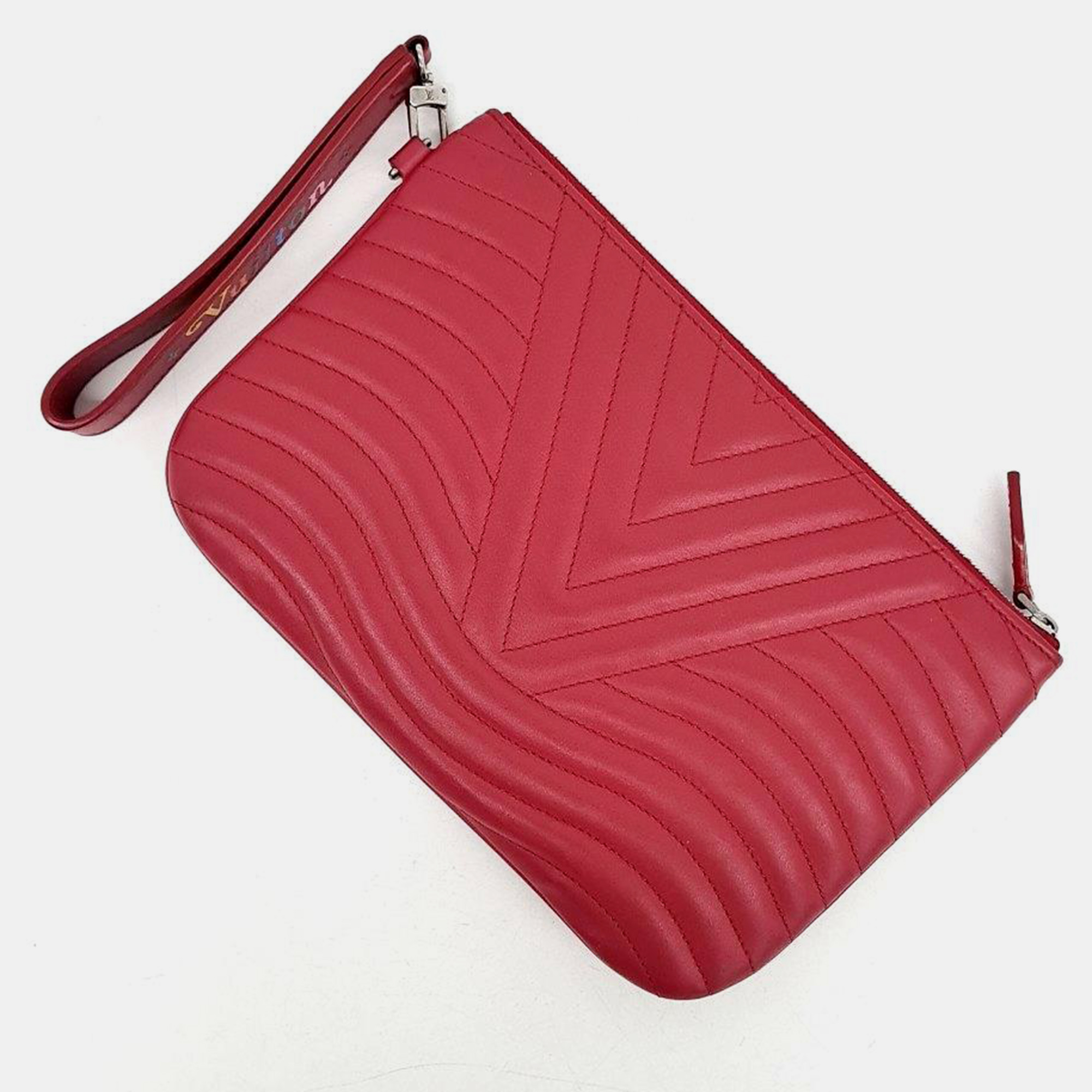 Louis Vuitton Red Leather New Wave Pouch