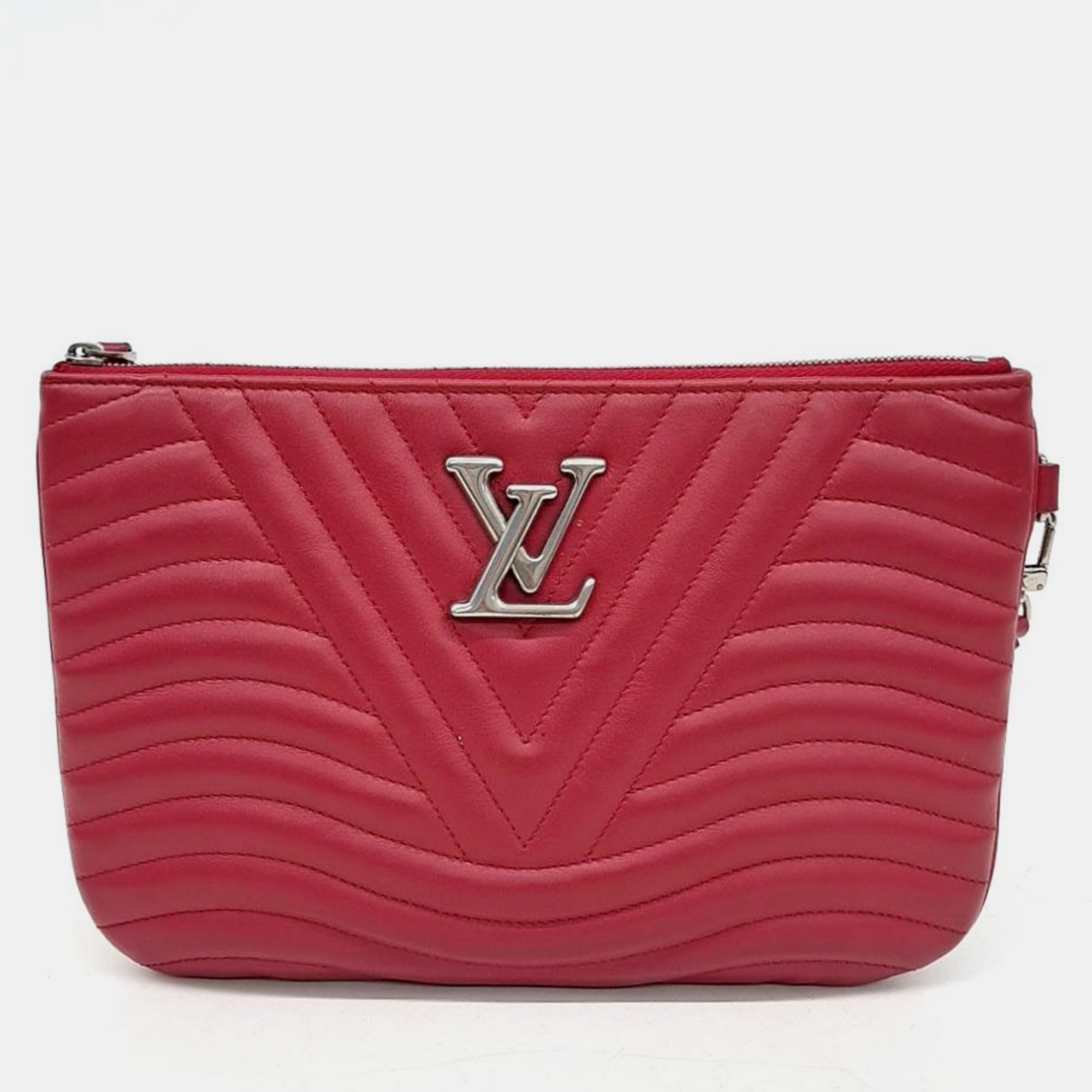 Louis Vuitton Red Leather New Wave Pouch