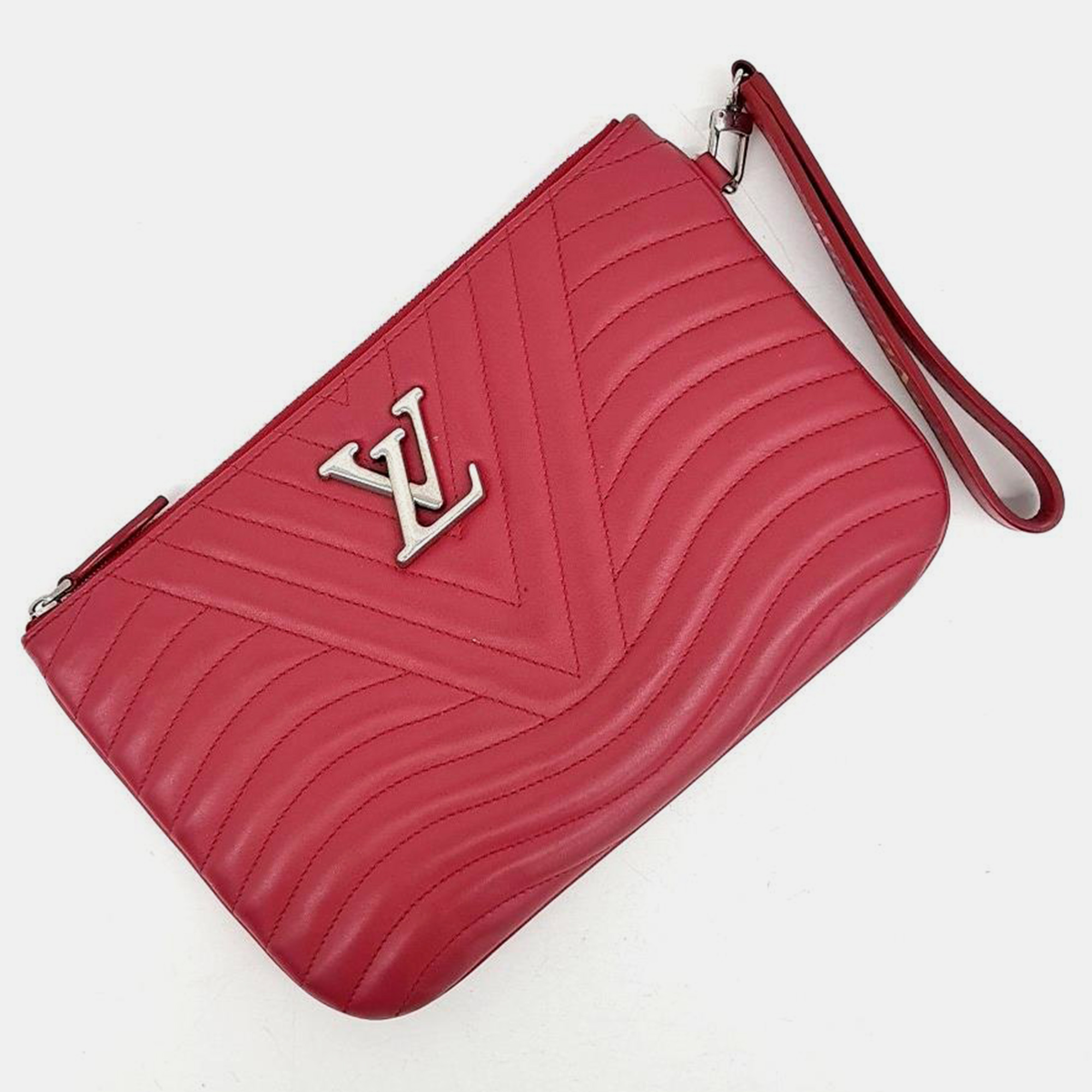 Louis Vuitton Red Leather New Wave Pouch