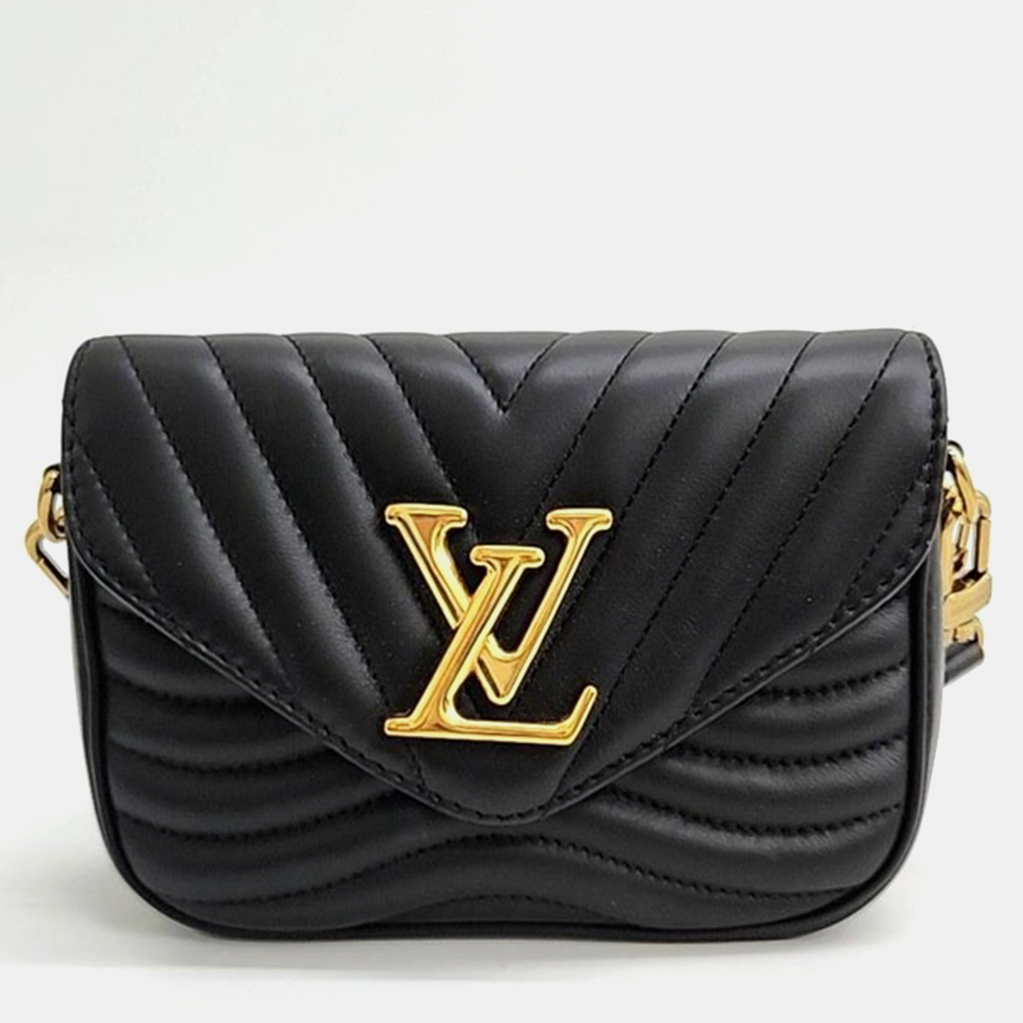 Louis Vuitton Black Leather New Wave Crossbody Bag