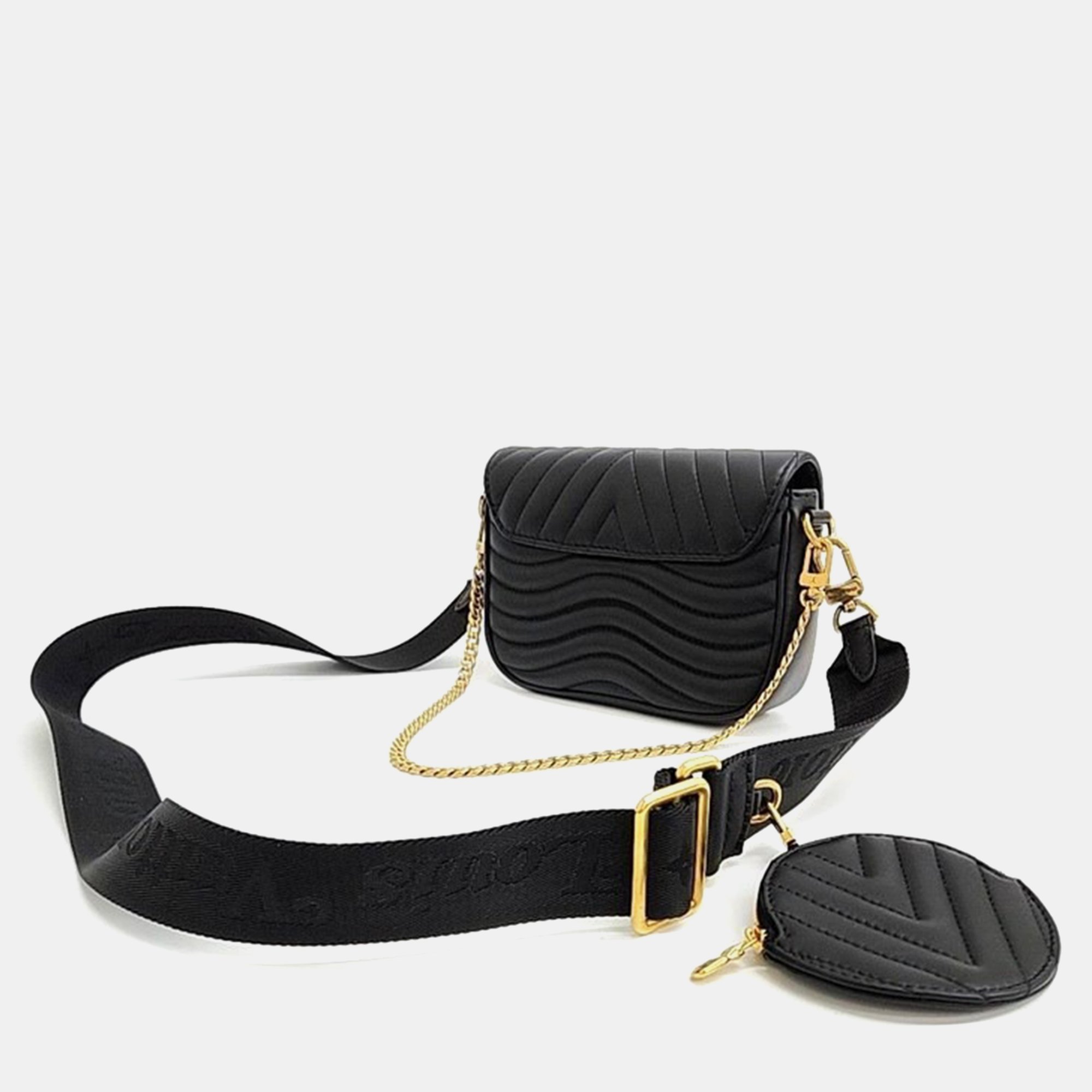 Louis Vuitton Black Leather New Wave Crossbody Bag