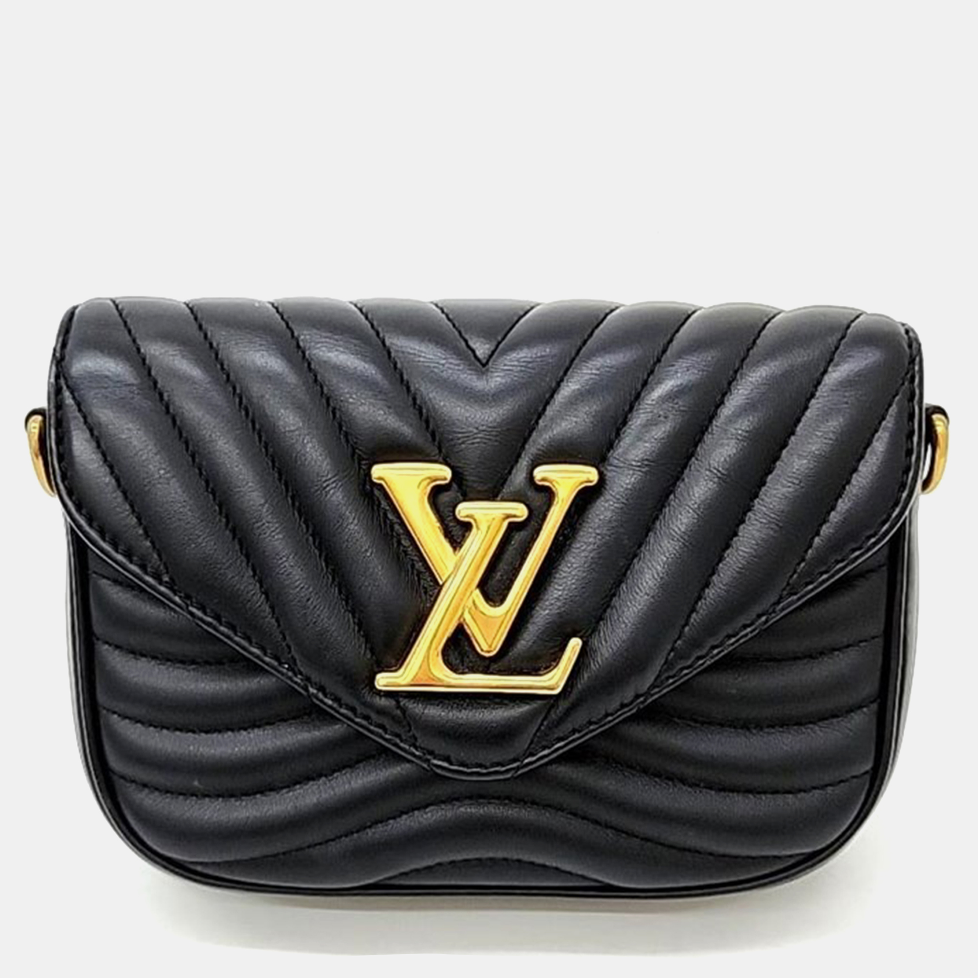 Louis Vuitton Black Leather New Wave Multi Pochette Shoulder Bag