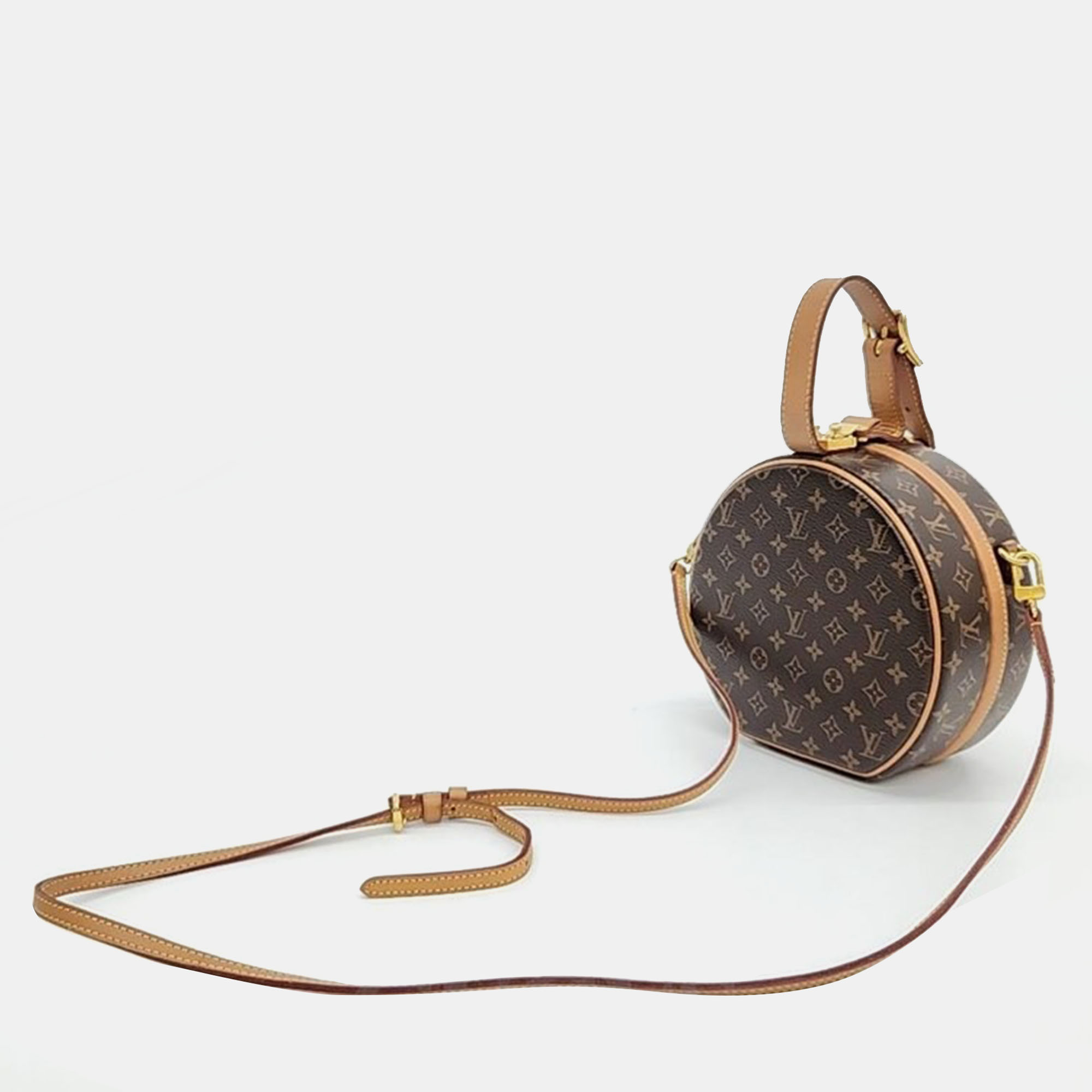 Louis Vuitton Brown Canvas Petite Boite Chapeau Bag