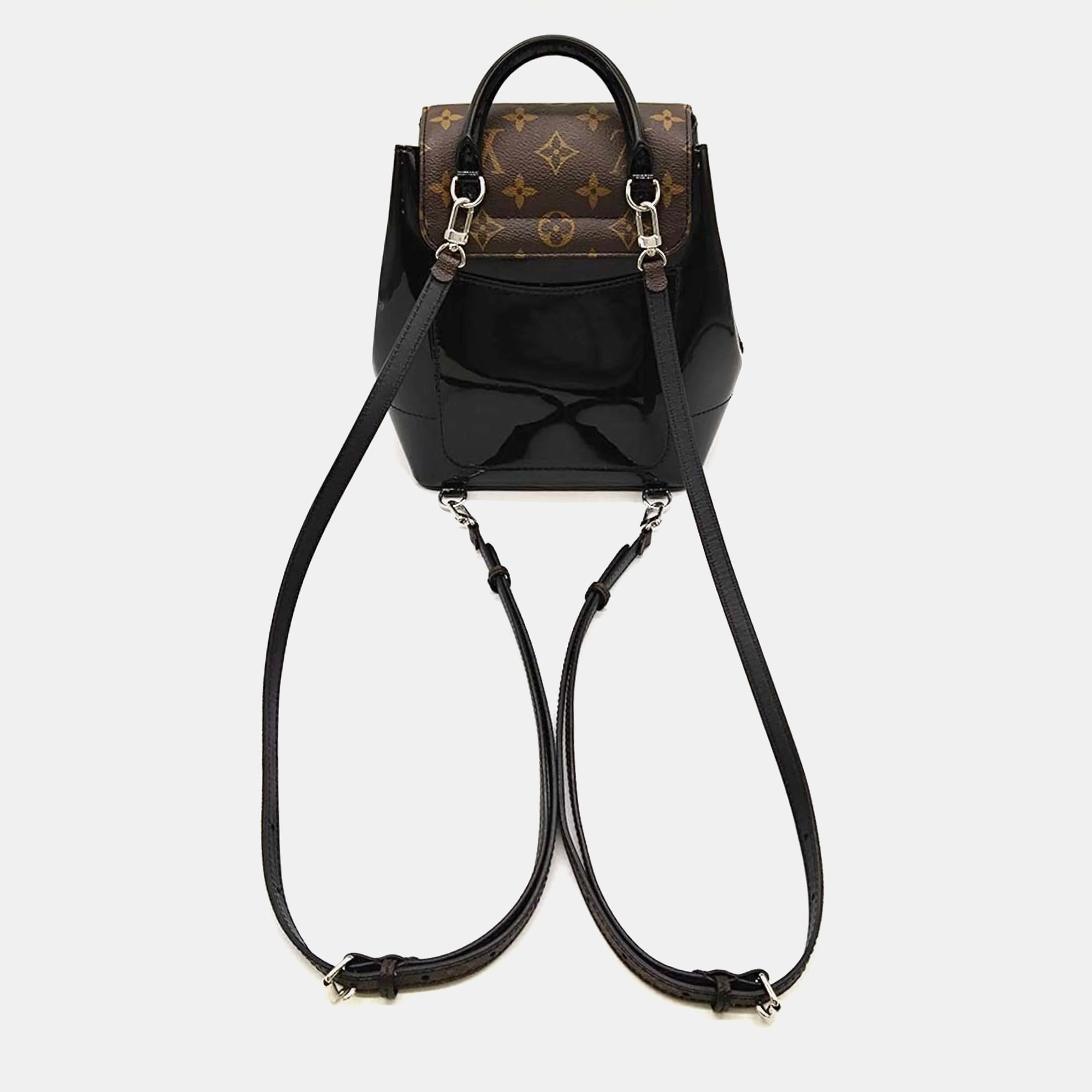 Louis Vuitton Brown/Black Vernis With Monogram Canvas Hot Springs Backpack