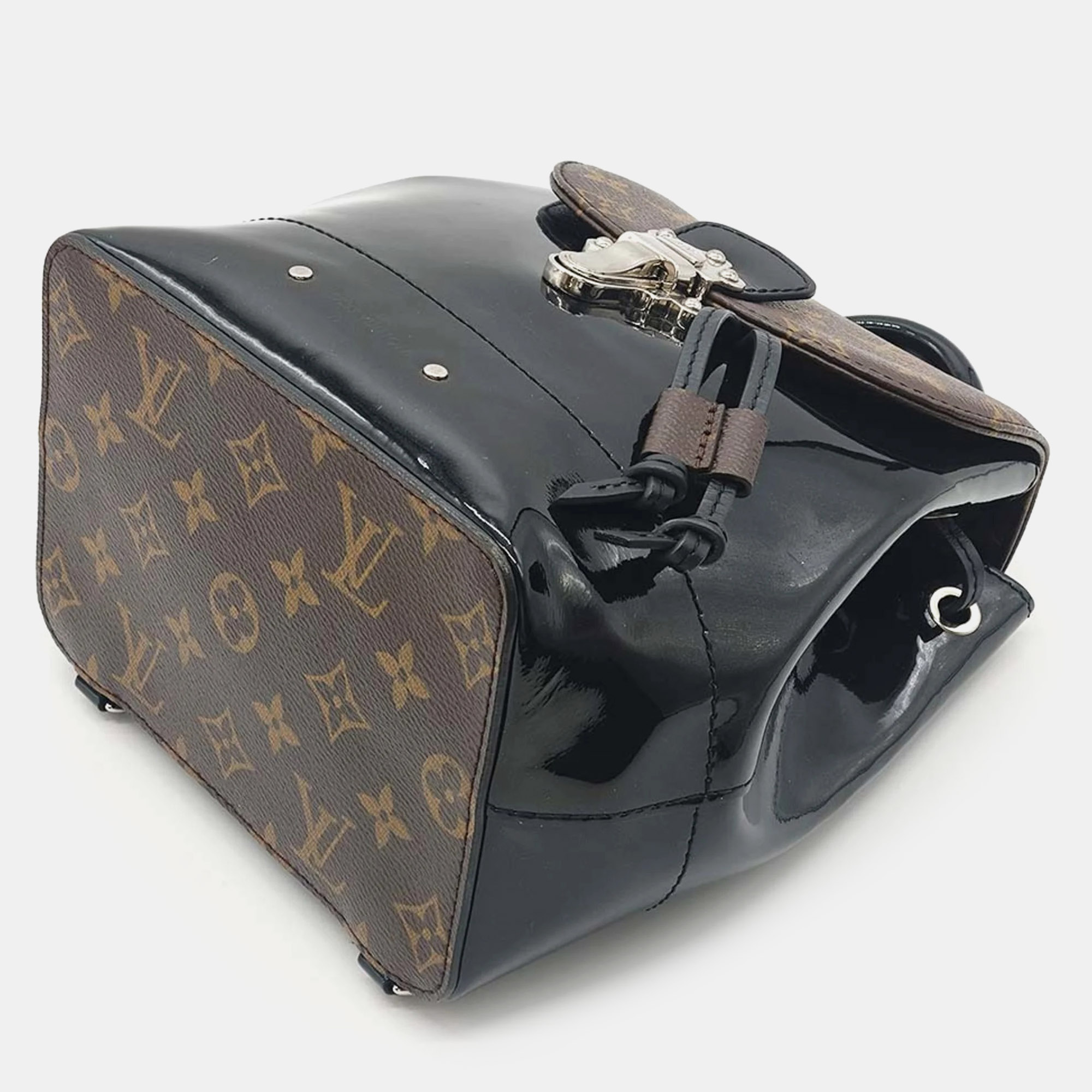 Louis Vuitton Brown/Black Vernis With Monogram Canvas Hot Springs Backpack