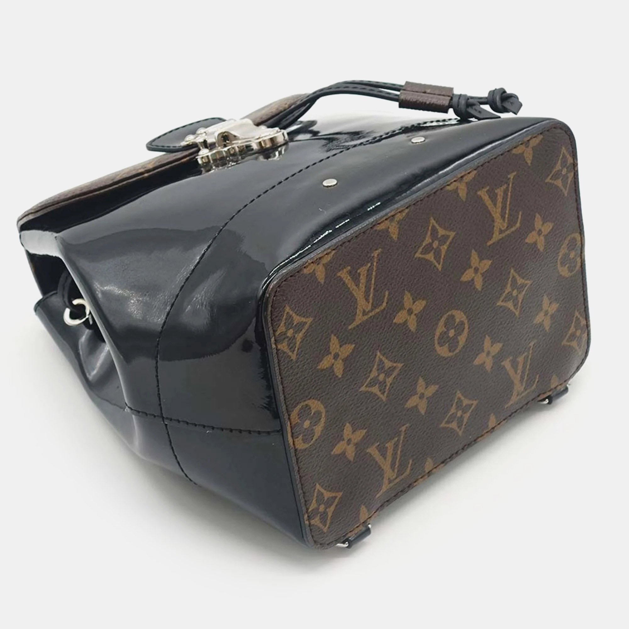 Louis Vuitton Brown/Black Vernis With Monogram Canvas Hot Springs Backpack