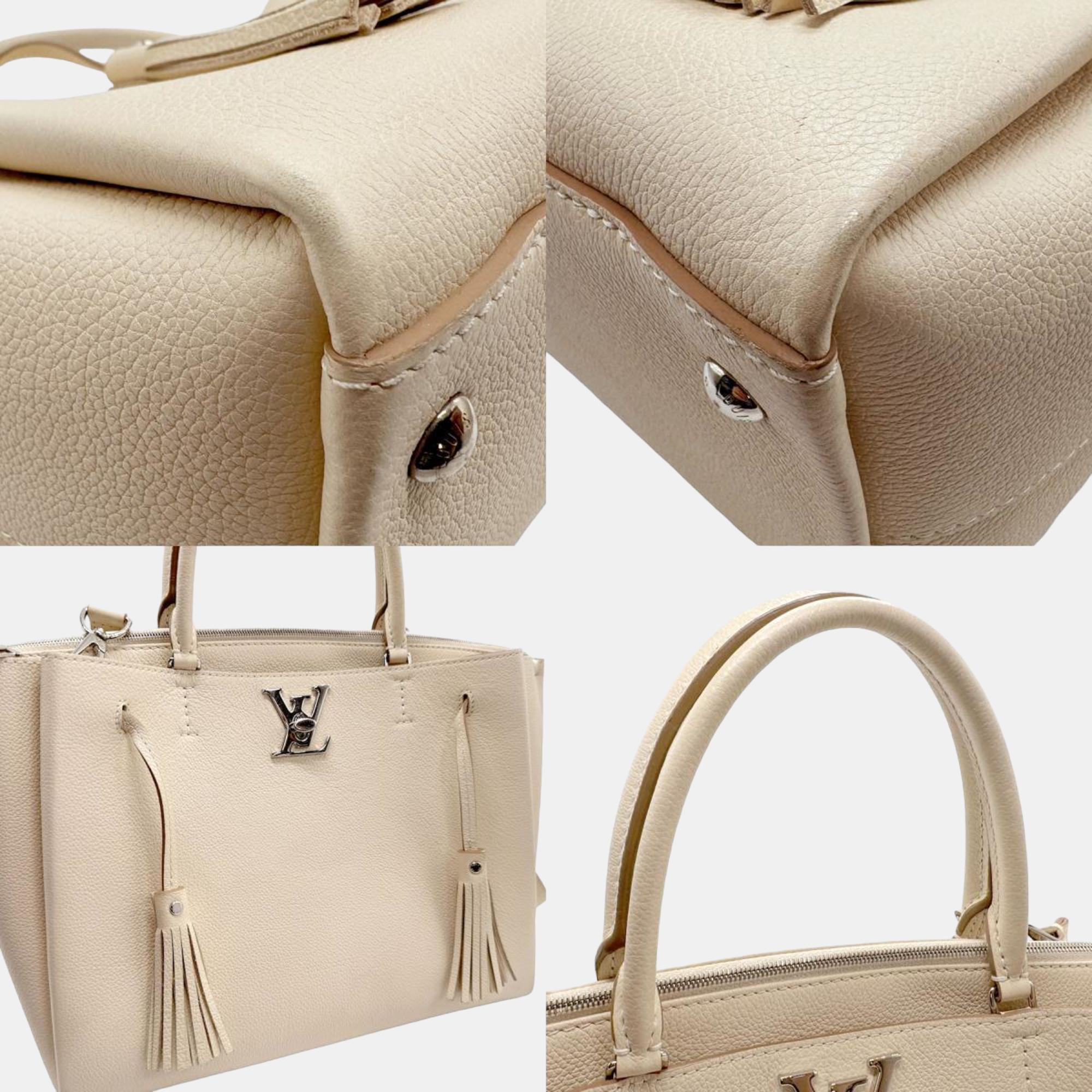 Louis Vuitton Neutrals Taurillon Leather LockMeTo Top Handle Bags