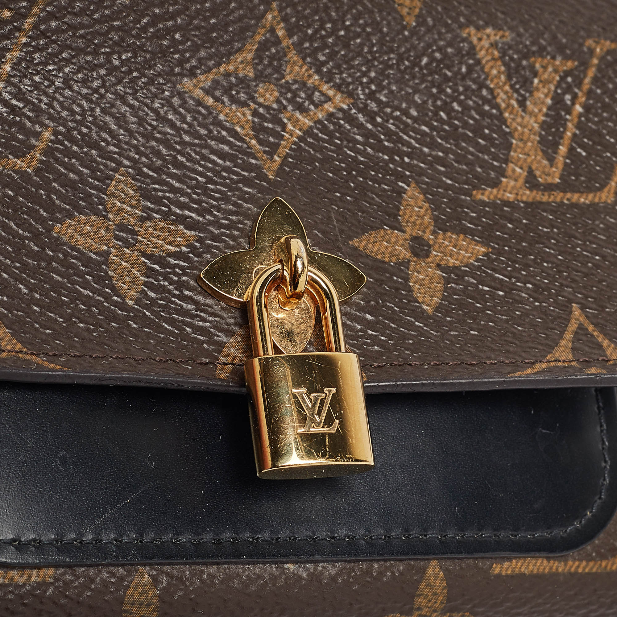 Louis Vuitton Black Monogram Canvas And Leather Flower Lock Wallet