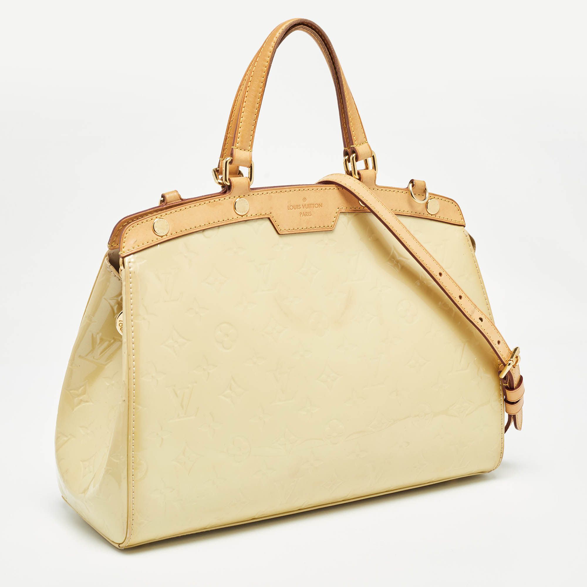 Louis Vuitton Citrine Monogram Vernis Brea MM Bag