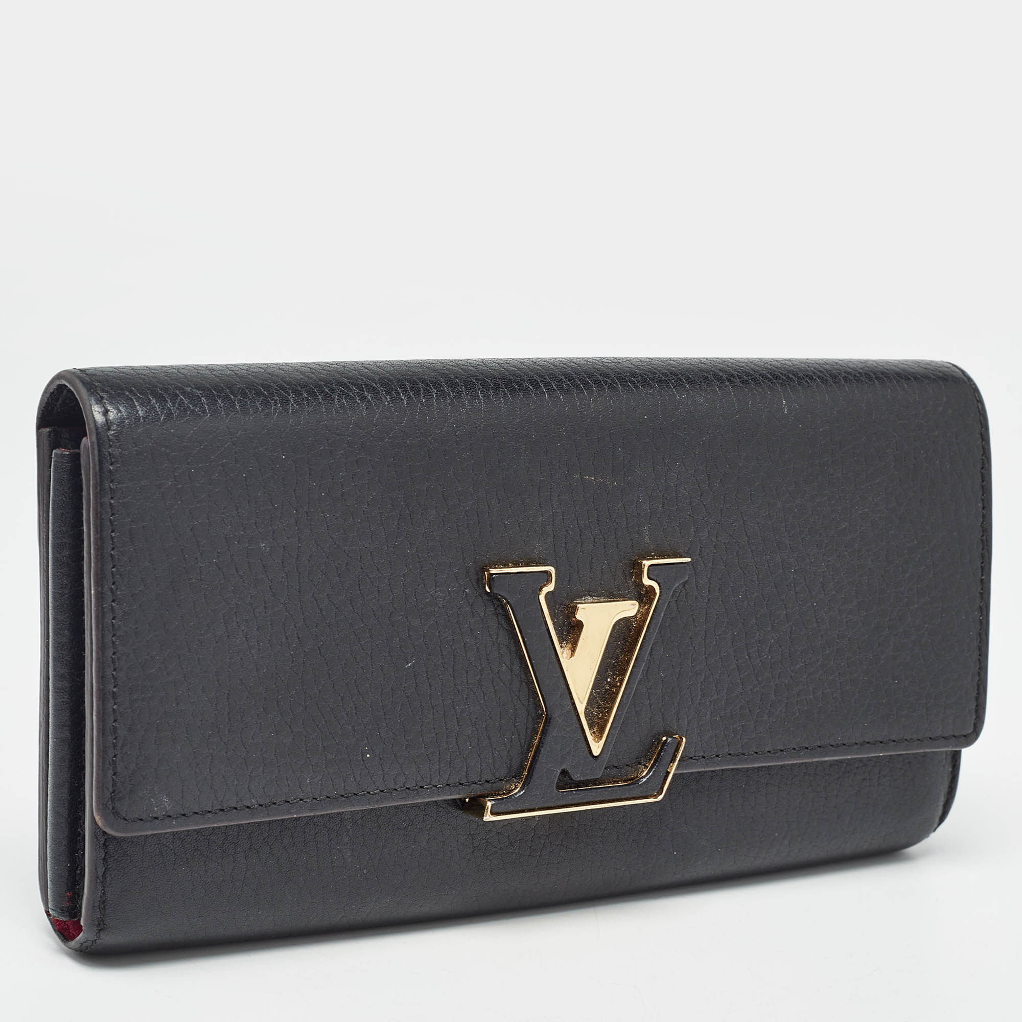 Louis Vuitton Black Taurillon Leather Capucines Wallet