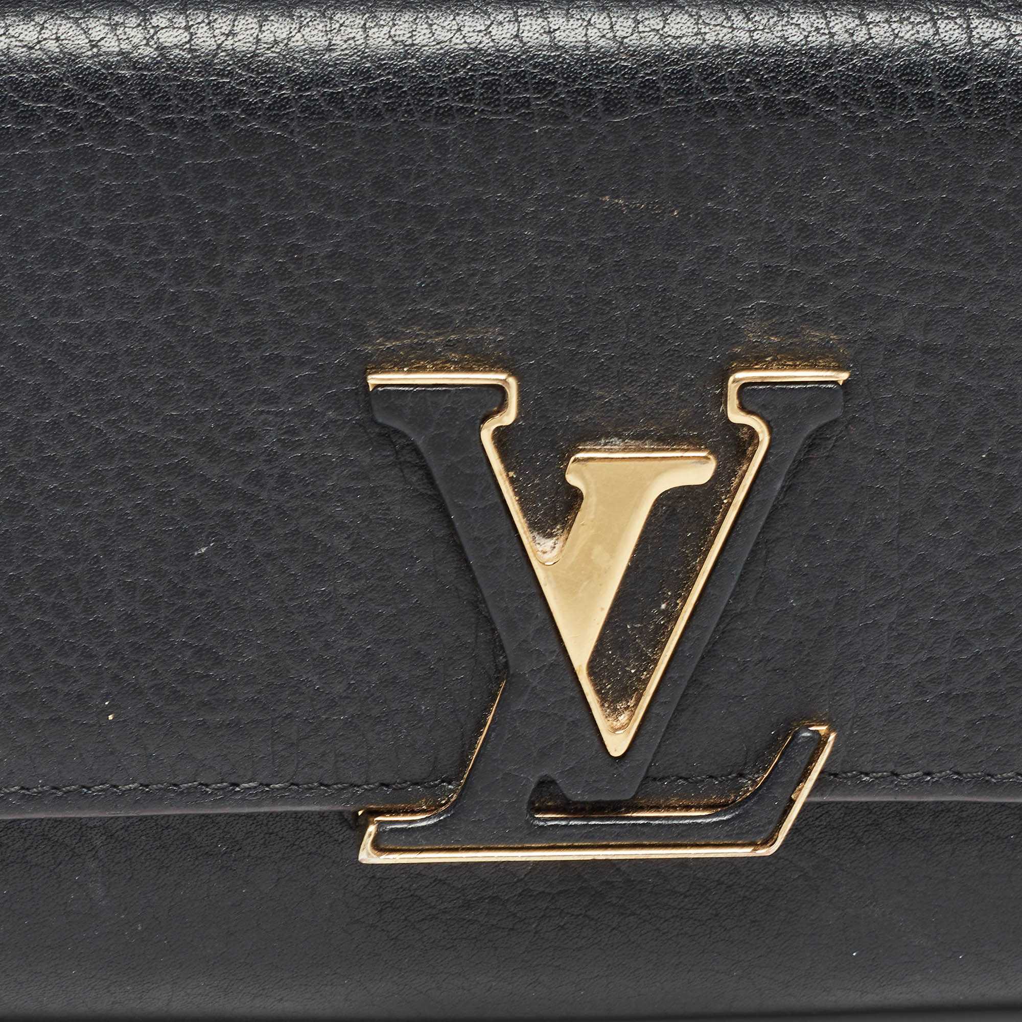 Louis Vuitton Black Taurillon Leather Capucines Wallet