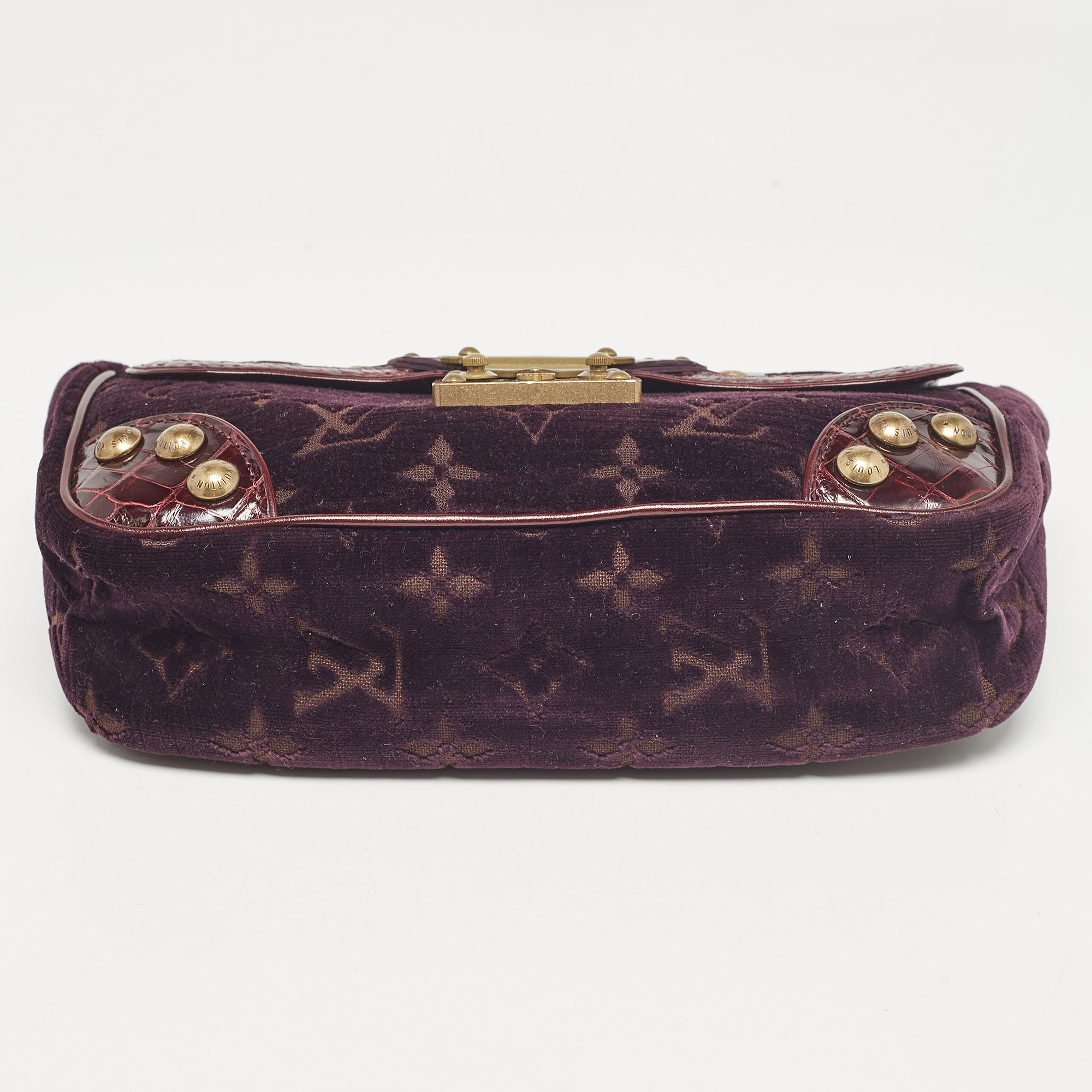 Louis Vuitton Purple Monogram Velours And Alligator Irvine Bag