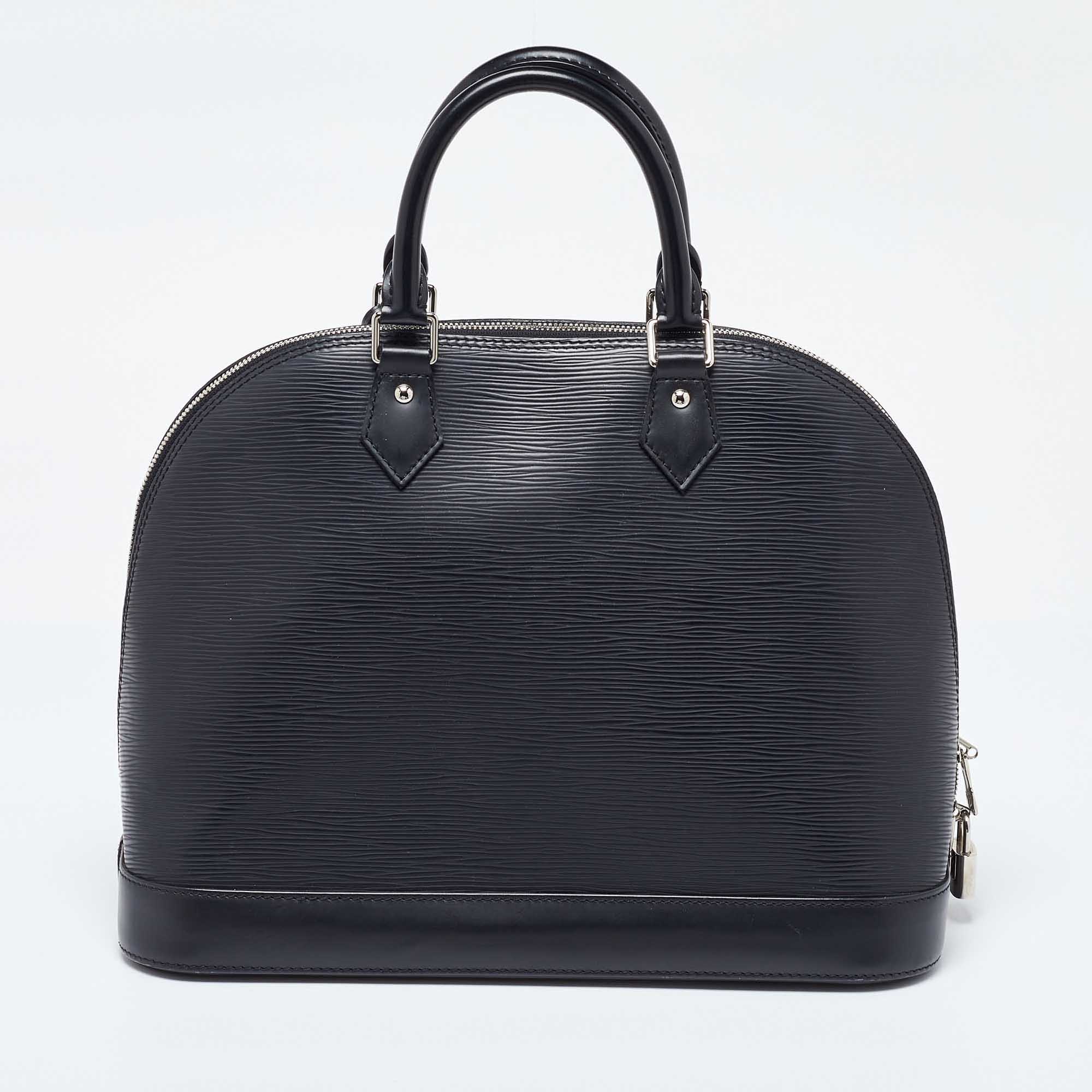 Louis Vuitton Black Epi Leather Alma MM Bag