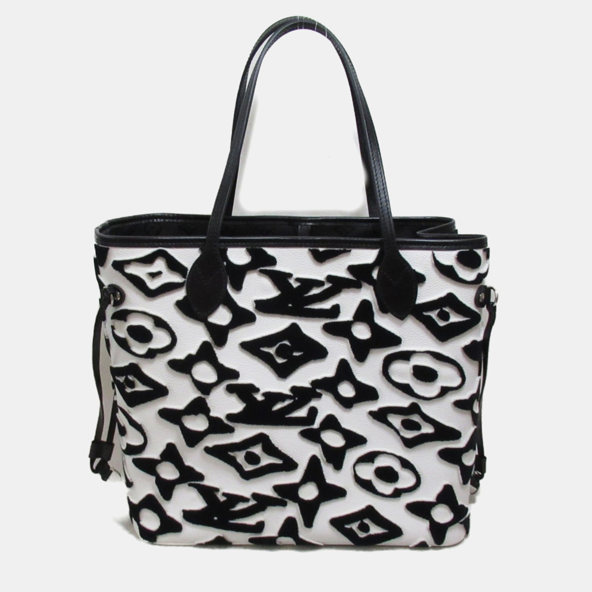 Louis Vuitton X UF  Black/White Tufted Monogram Neverfull MM Tote Bag