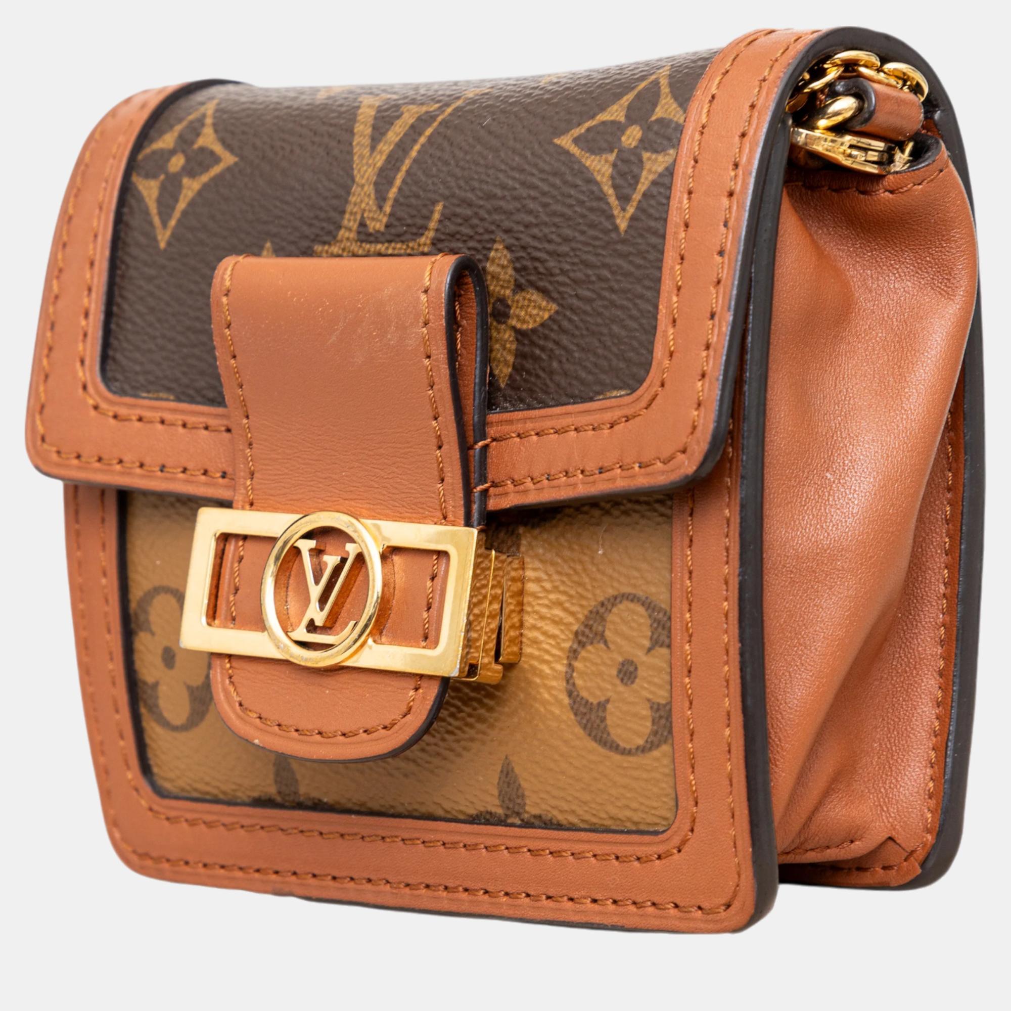 Louis Vuitton Brown Monogram Micro Dauphine Shoulder Bag