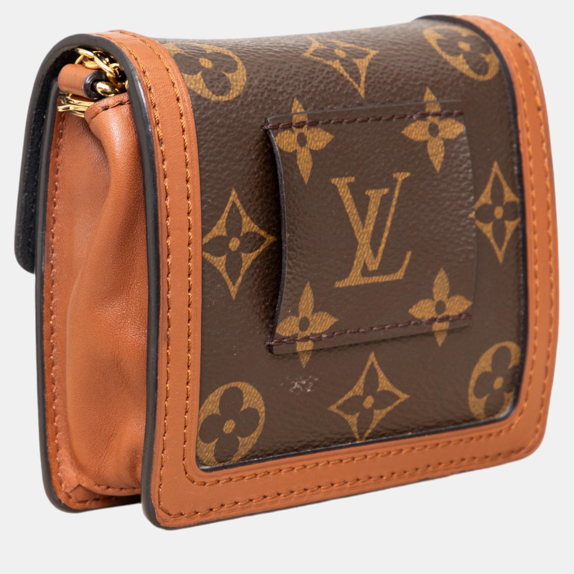 Louis Vuitton Brown Monogram Micro Dauphine Shoulder Bag