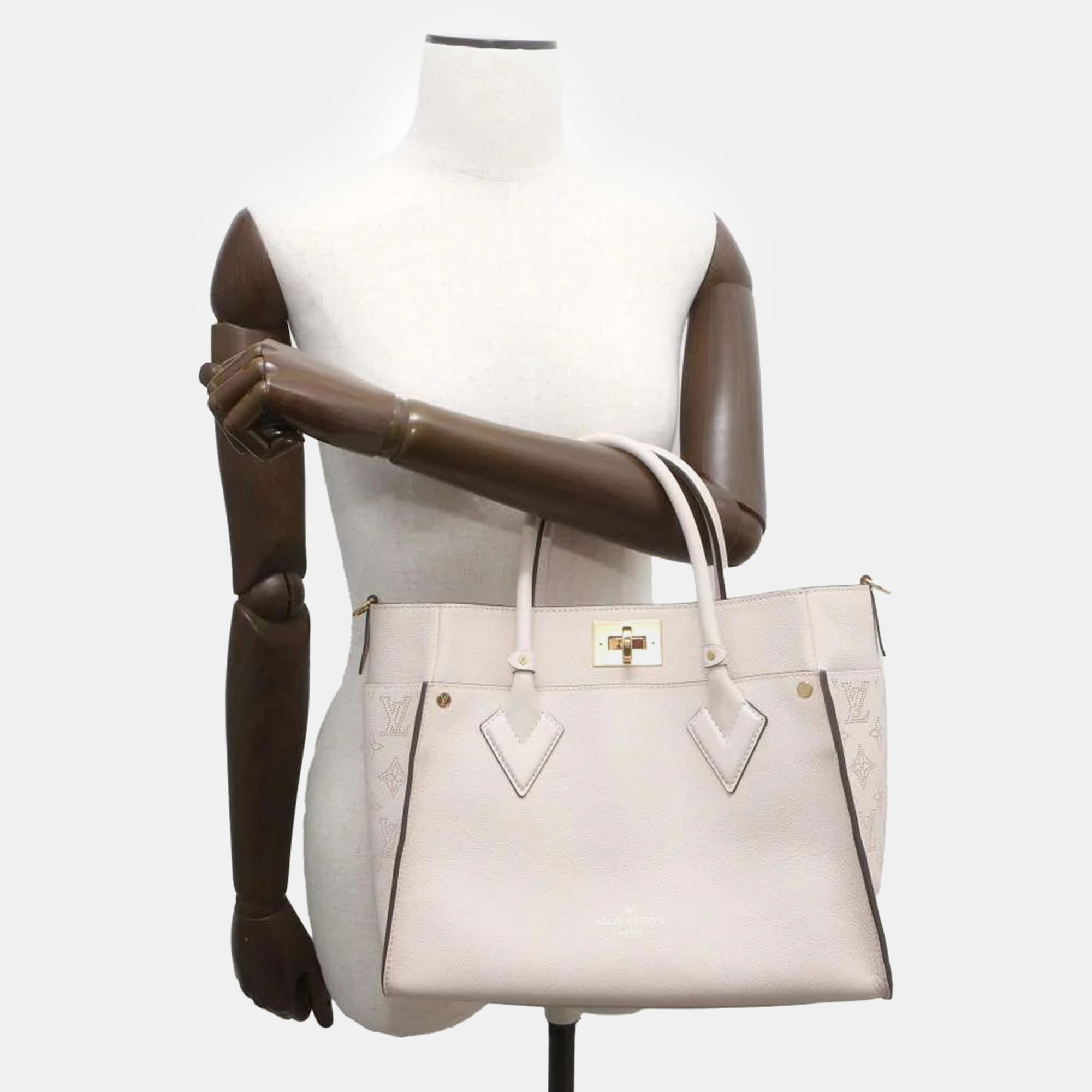 Louis Vuitton Beige Mahina On My Side Satchel Bag