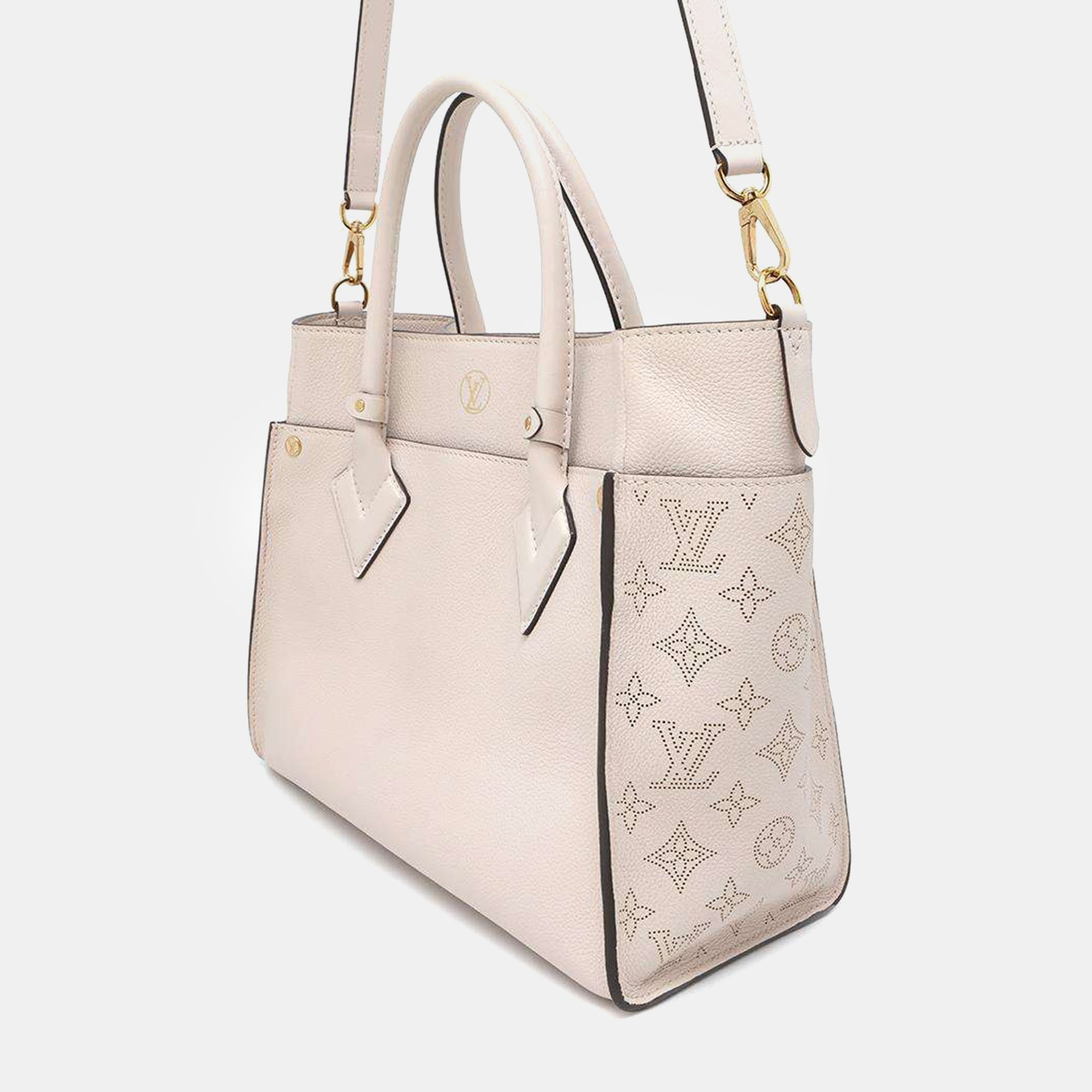 Louis Vuitton Beige Mahina On My Side Satchel Bag