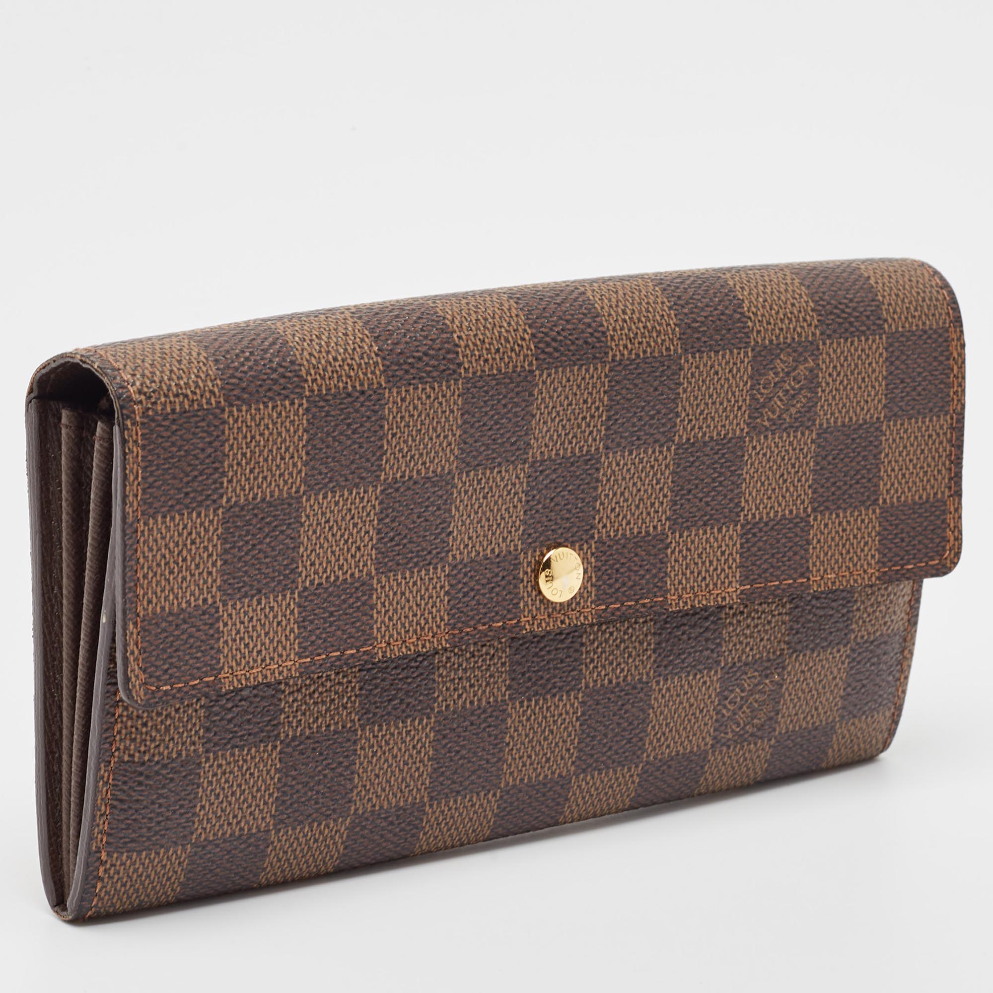 Louis Vuitton Damier Ebene Canvas Sarah Wallet