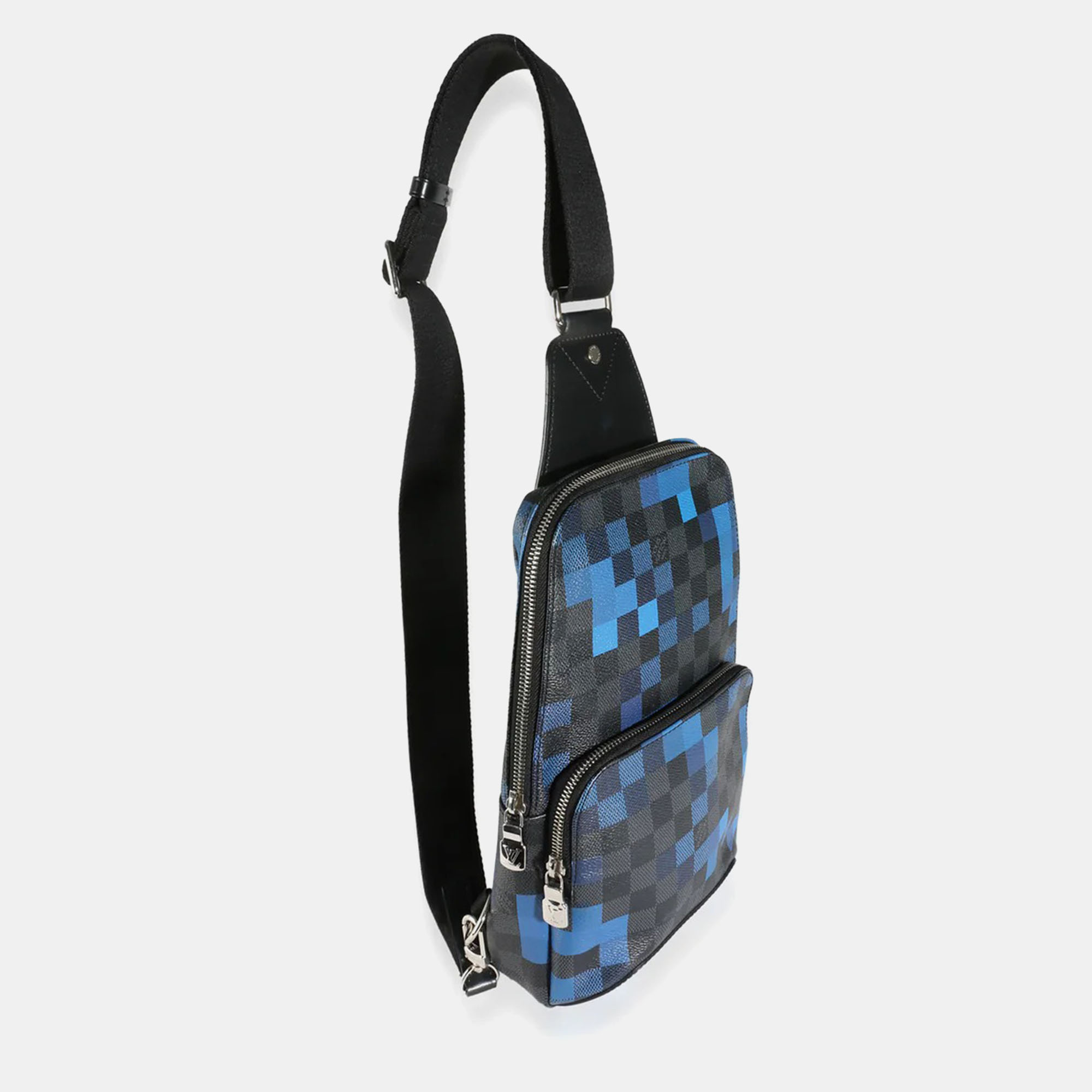 Louis Vuitton Blue/Black Limited Edition Damier Graphite Pixel Avenue Sling Bag